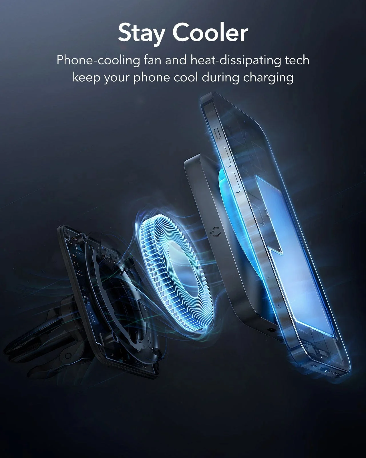 15W Car Charger with MagSafe + CryoBoost - Cool Grey - Image 7