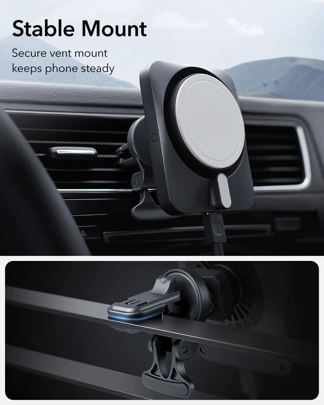 15W Car Charger with MagSafe + CryoBoost - Cool Grey - Image 9