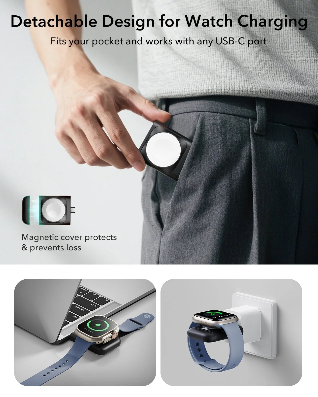 CryoBoost 3-in-1 Magnetic Charging Station (25W, Qi2.2)  - US Plug–Black - Image 7