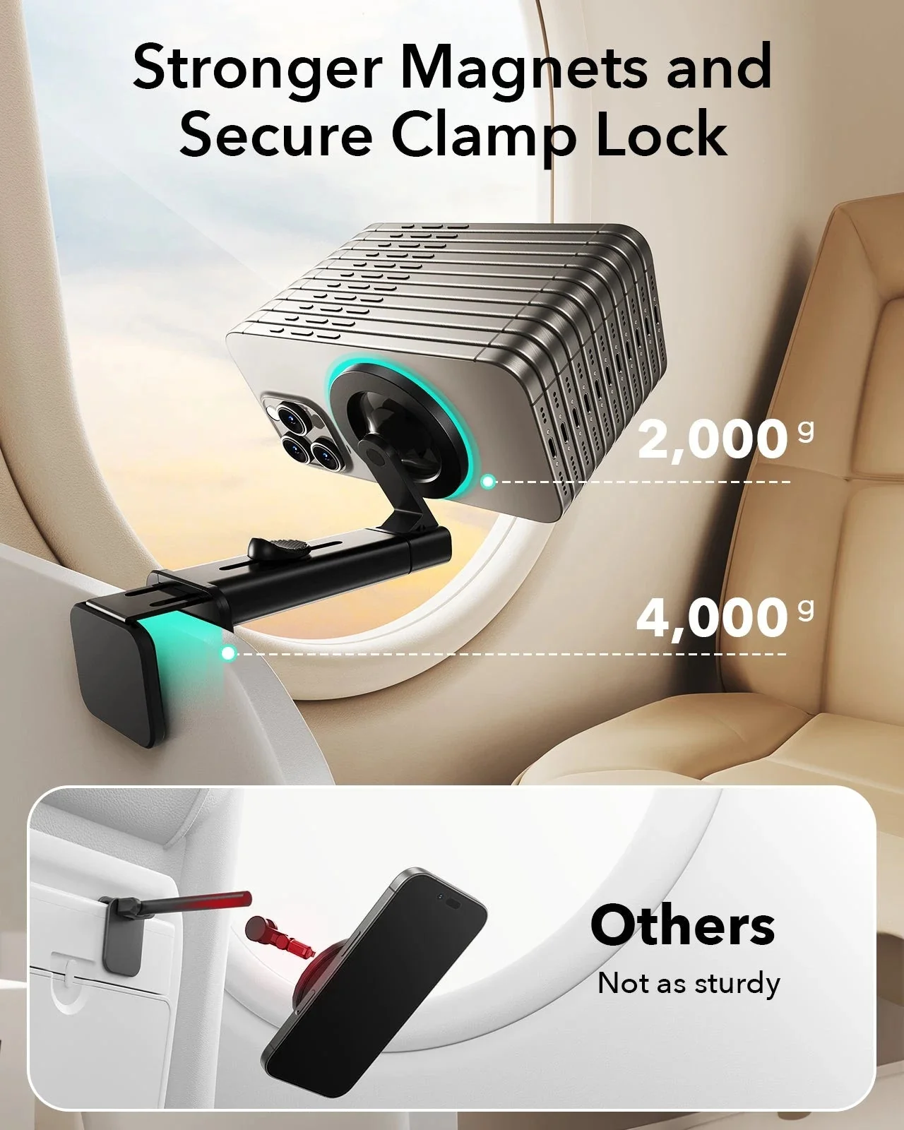 Airplane Phone Holder Mount (HaloLock) - Pink - Image 5