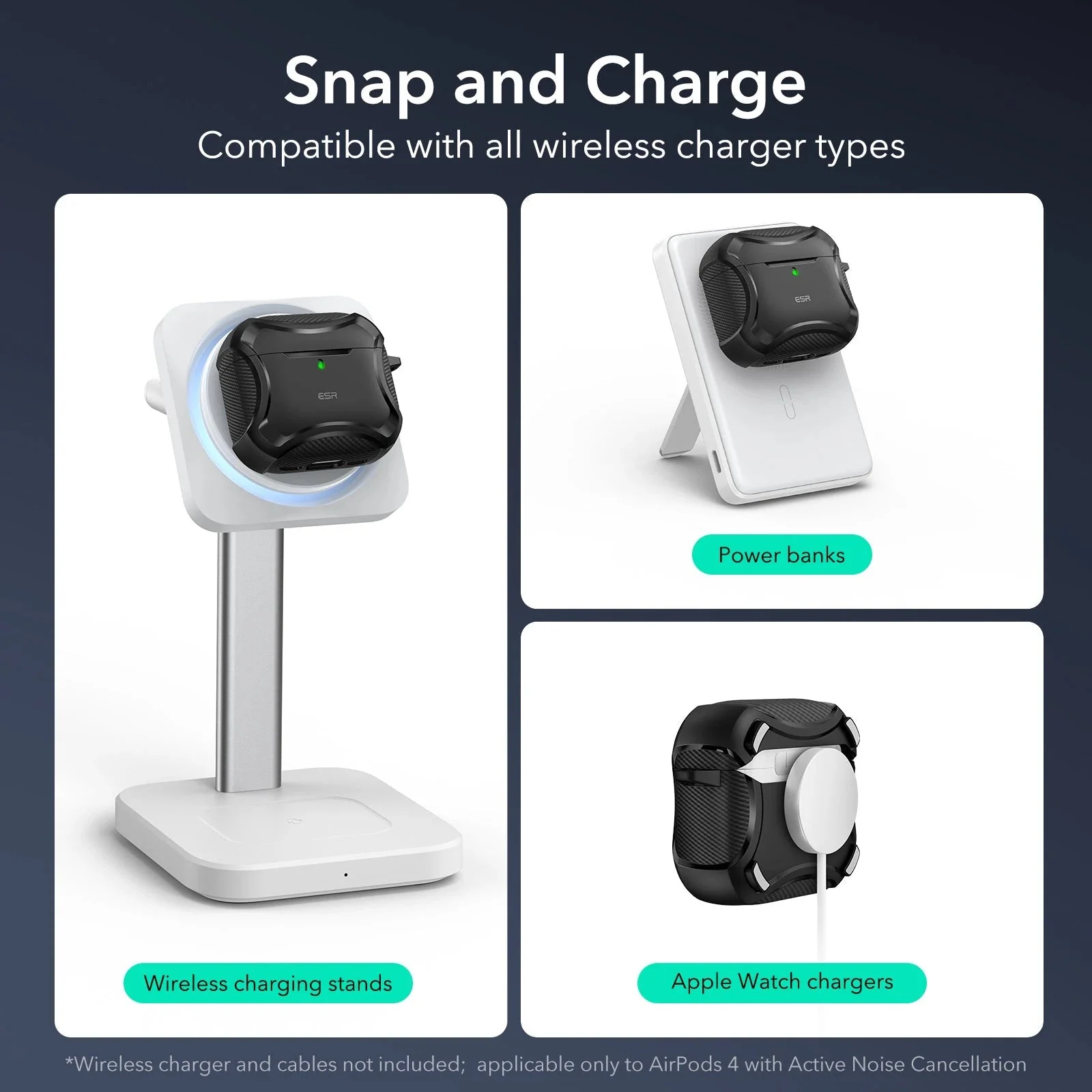 AirPods 4 Cyber Tough Case (HaloLock) - Dark Blue - Image 6