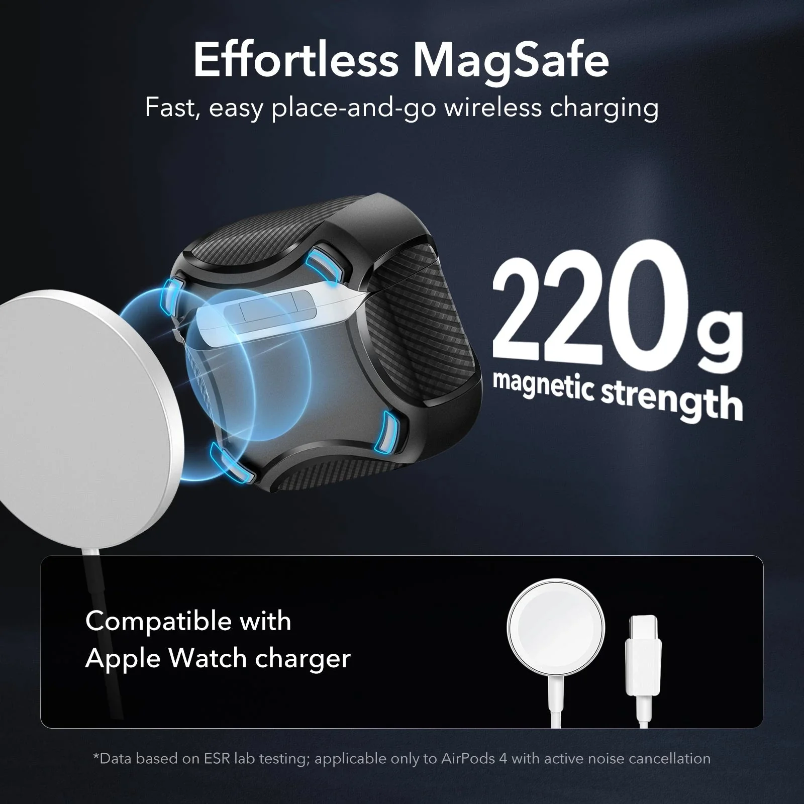 AirPods 4 Cyber Tough Case (HaloLock) - Dark Blue - Image 9
