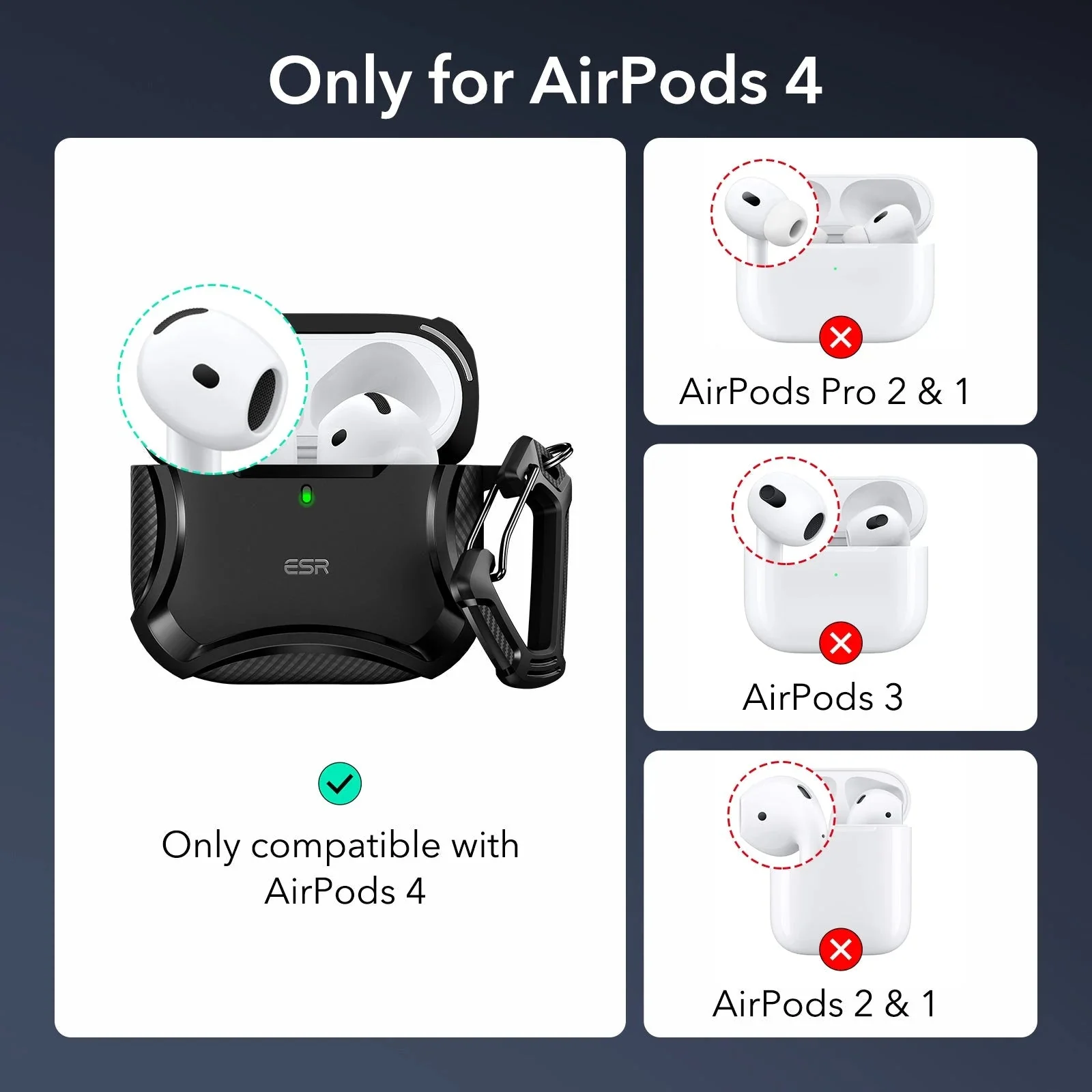 AirPods 4 Cyber Tough Case (HaloLock) - Mint Green - Image 2