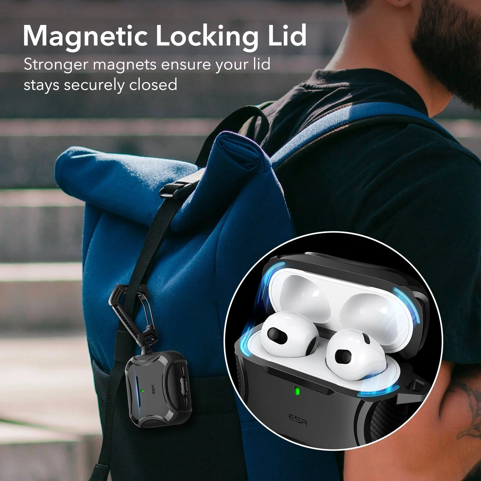AirPods 4 Cyber Tough Case (HaloLock) - Mint Green - Image 3