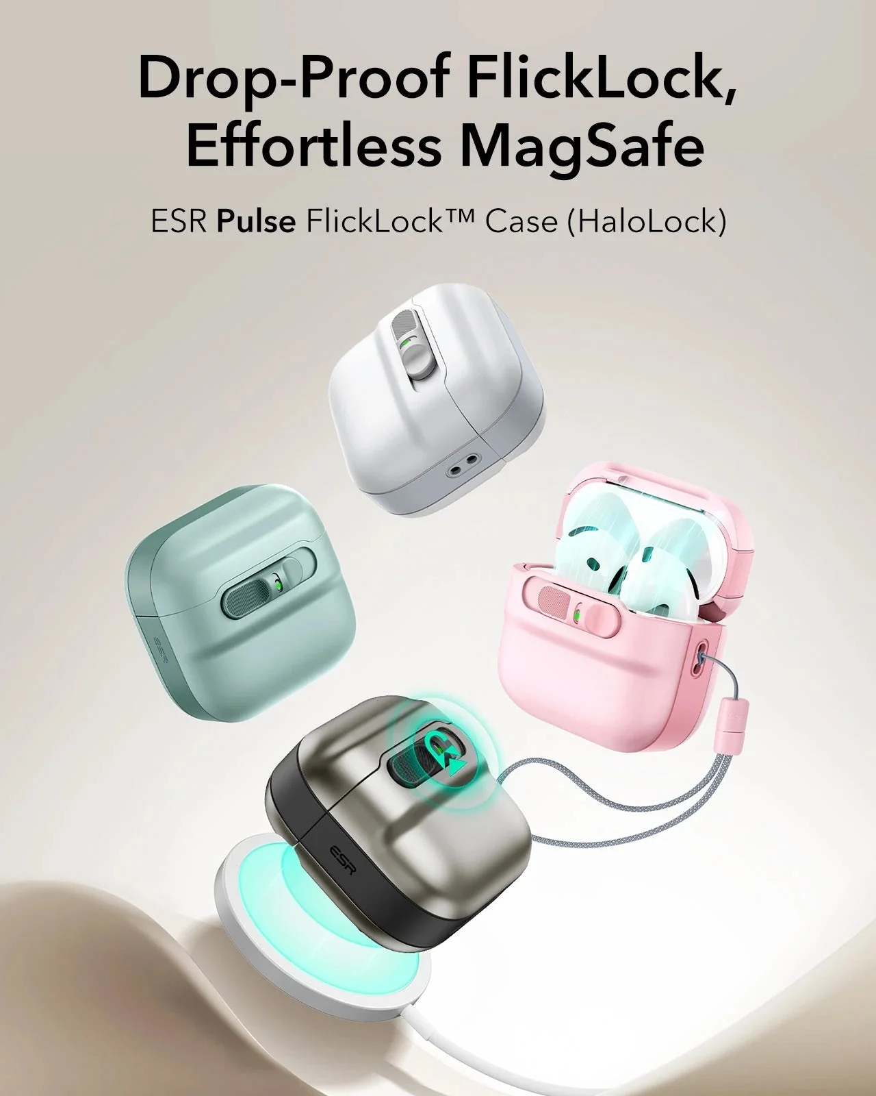 AirPods 4 Pulse FlickLock Case (HaloLock) - Titanium - Image 3