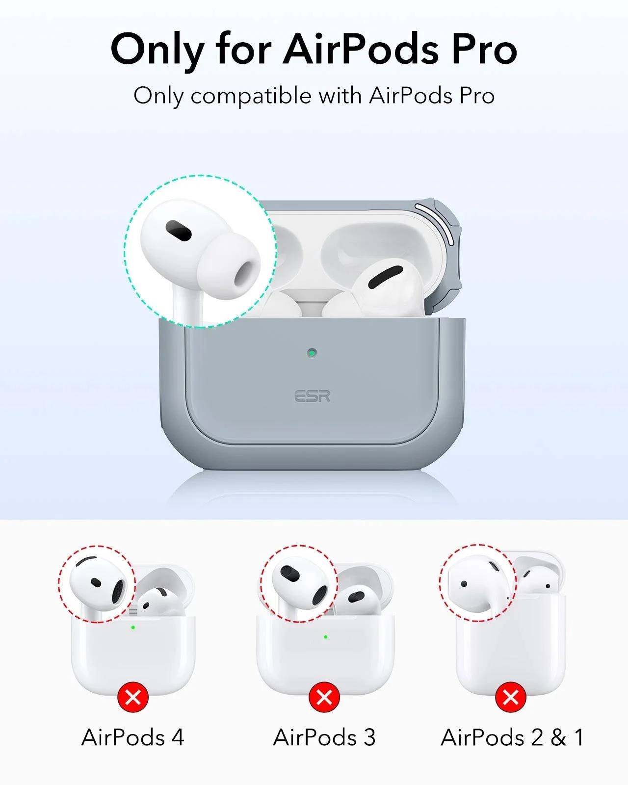 AirPods Pro (2023/2022/2019) Orbit Hybrid Case (HaloLock) - Gray - Image 2