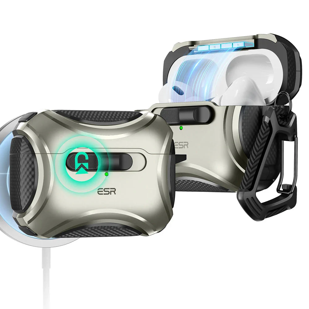 AirPods Pro (2023/2022/2019) Cyber FlickLock Case (HaloLock) - Titanium - Image 11