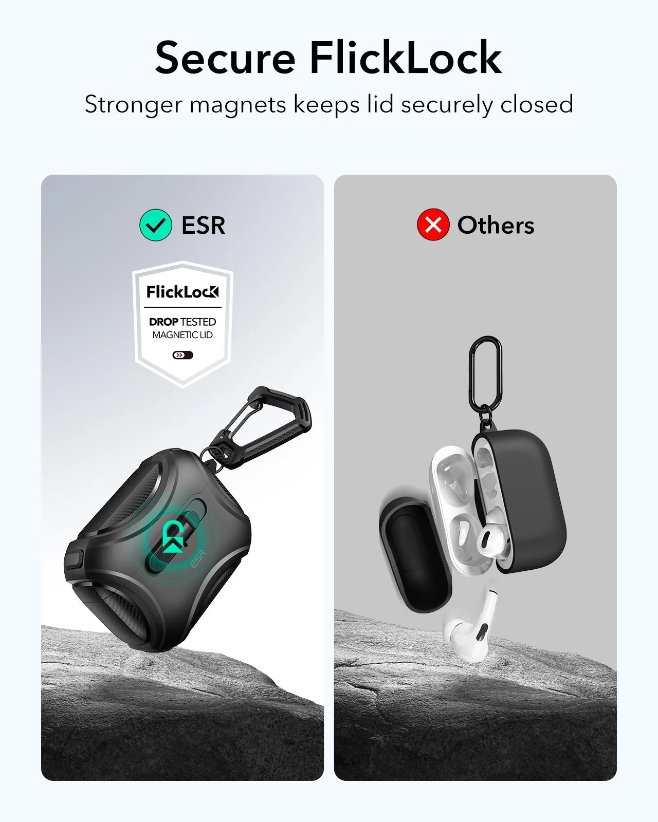 AirPods Pro (2023/2022/2019) Cyber FlickLock Case (HaloLock) - Titanium - Image 3