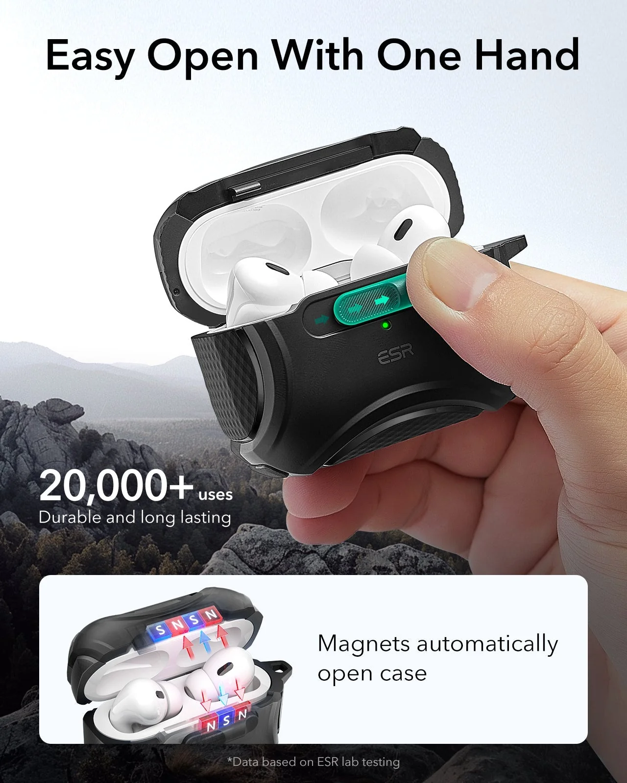 AirPods Pro (2023/2022/2019) Cyber FlickLock Case (HaloLock) - Titanium - Image 4