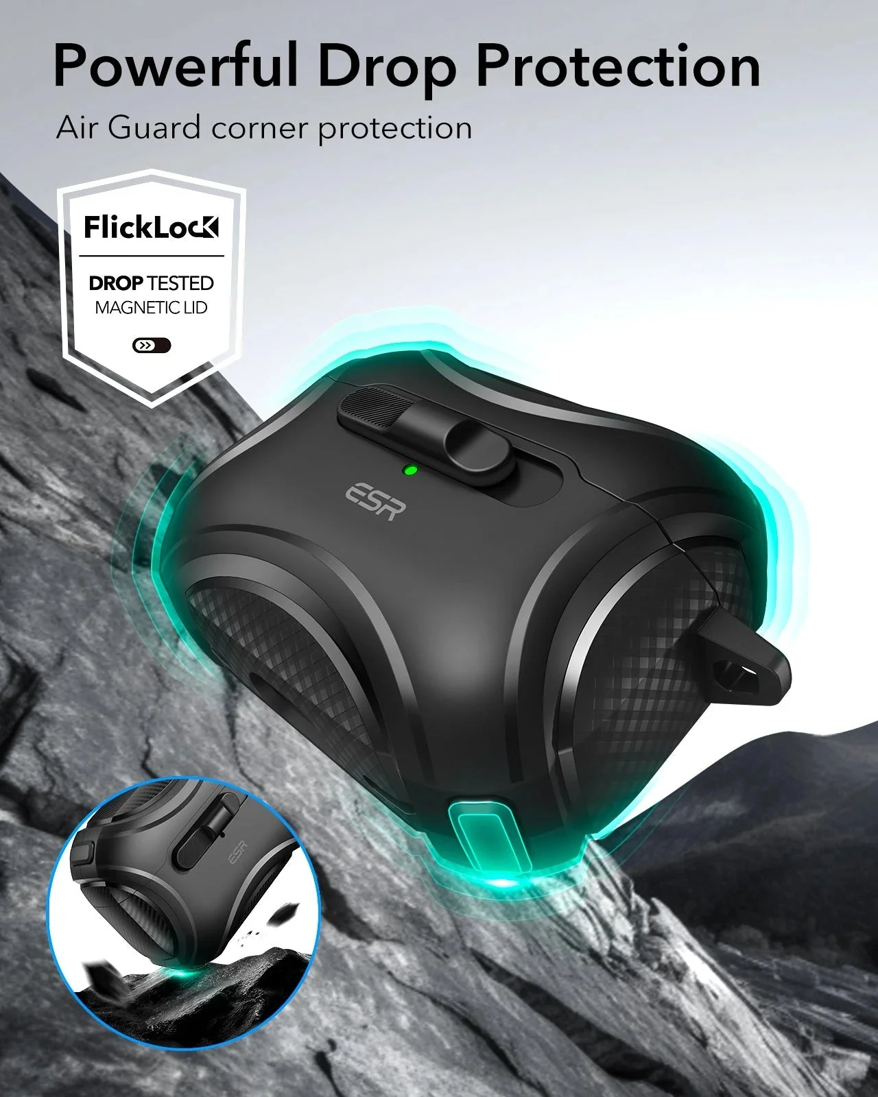 AirPods Pro (2023/2022/2019) Cyber FlickLock Case (HaloLock) - Titanium - Image 6