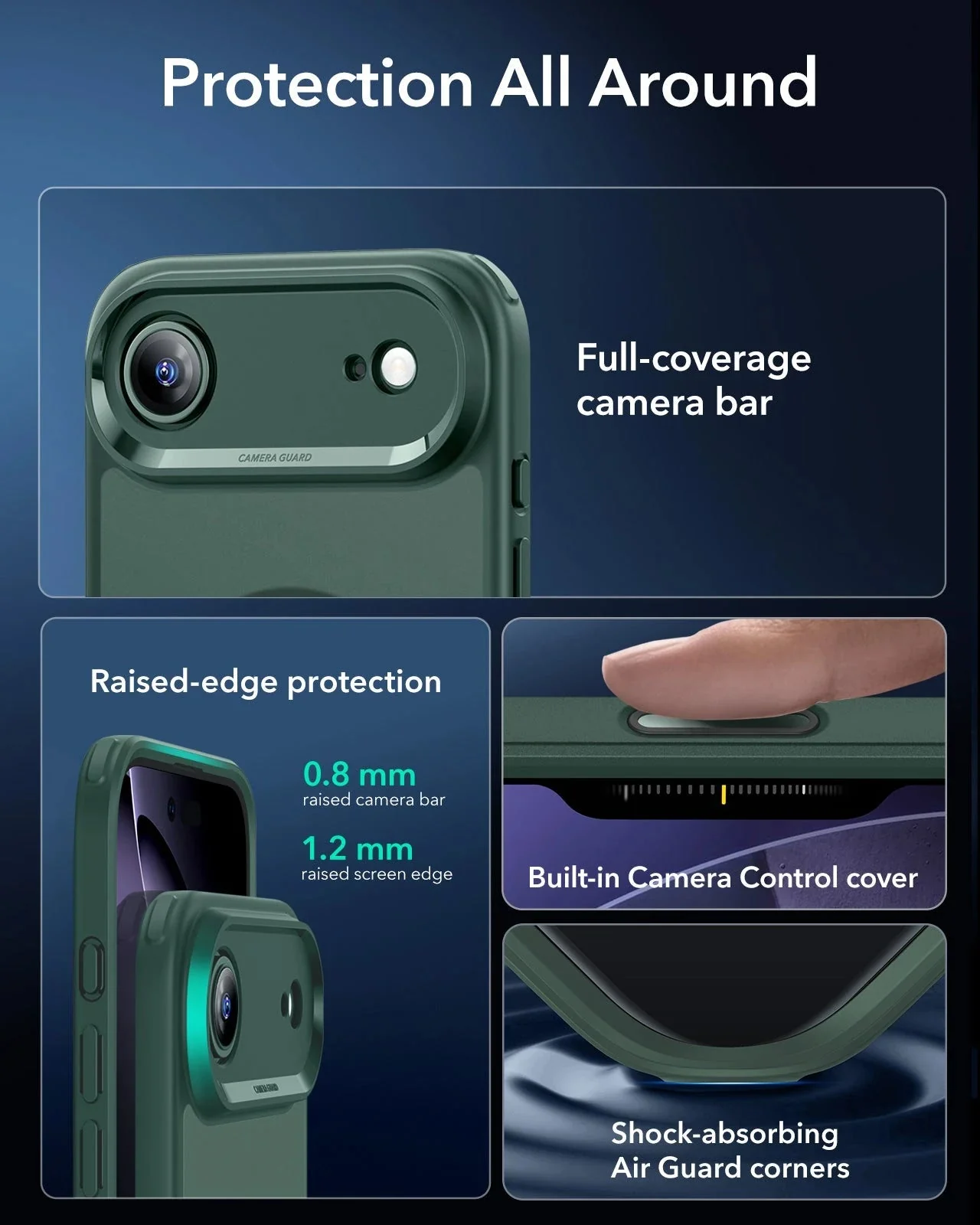 iPhone Air Classic Hybrid Magnetic Case (Camera Control) - Frosted Green - Image 3