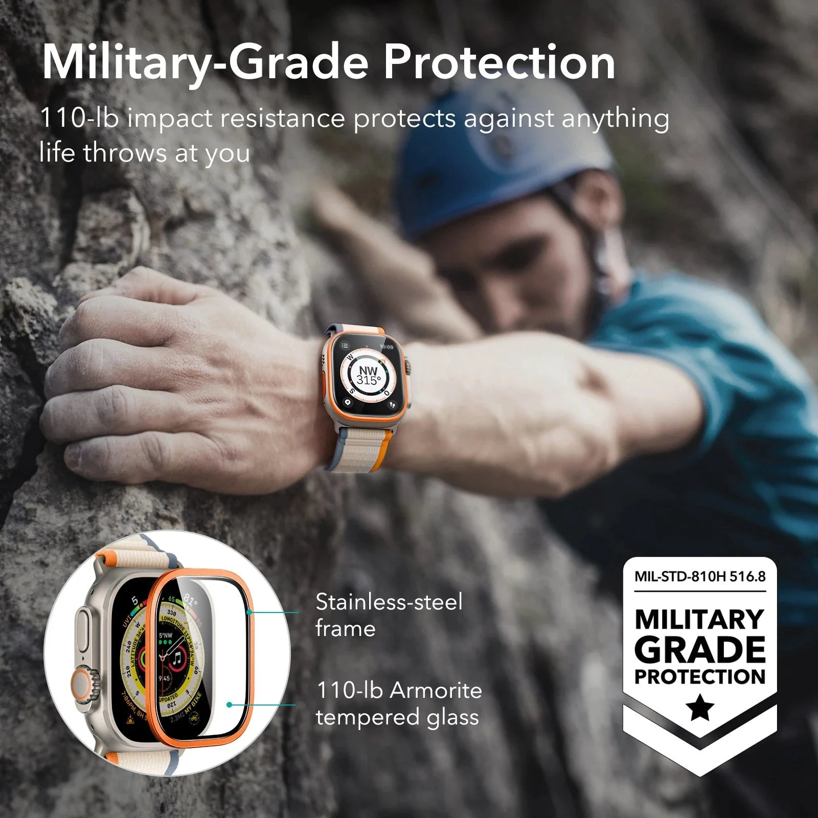 Apple Watch Ultra Armorite Screen Protector - Titanium / Black - Image 5