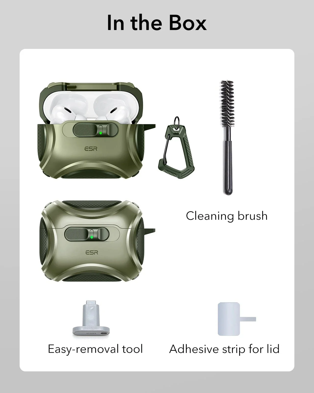 AirPods Pro 3 Cyber FlickLock Magnetic Case - Army Green - Image 10