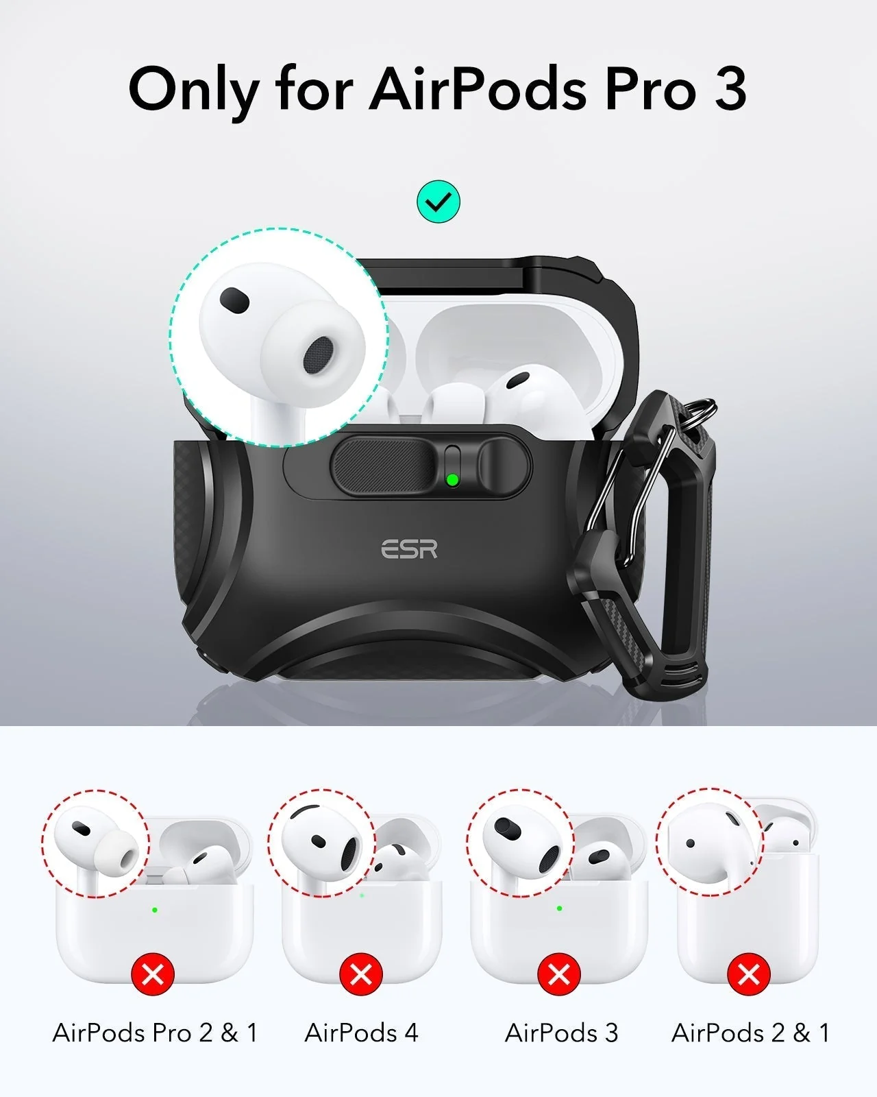 25W CryoBoost Foldable 3-in-1 Magnetic Charger and AirPods Pro 3 Cyber FlickLock Case Bundle– US Plug-Black - Image 10