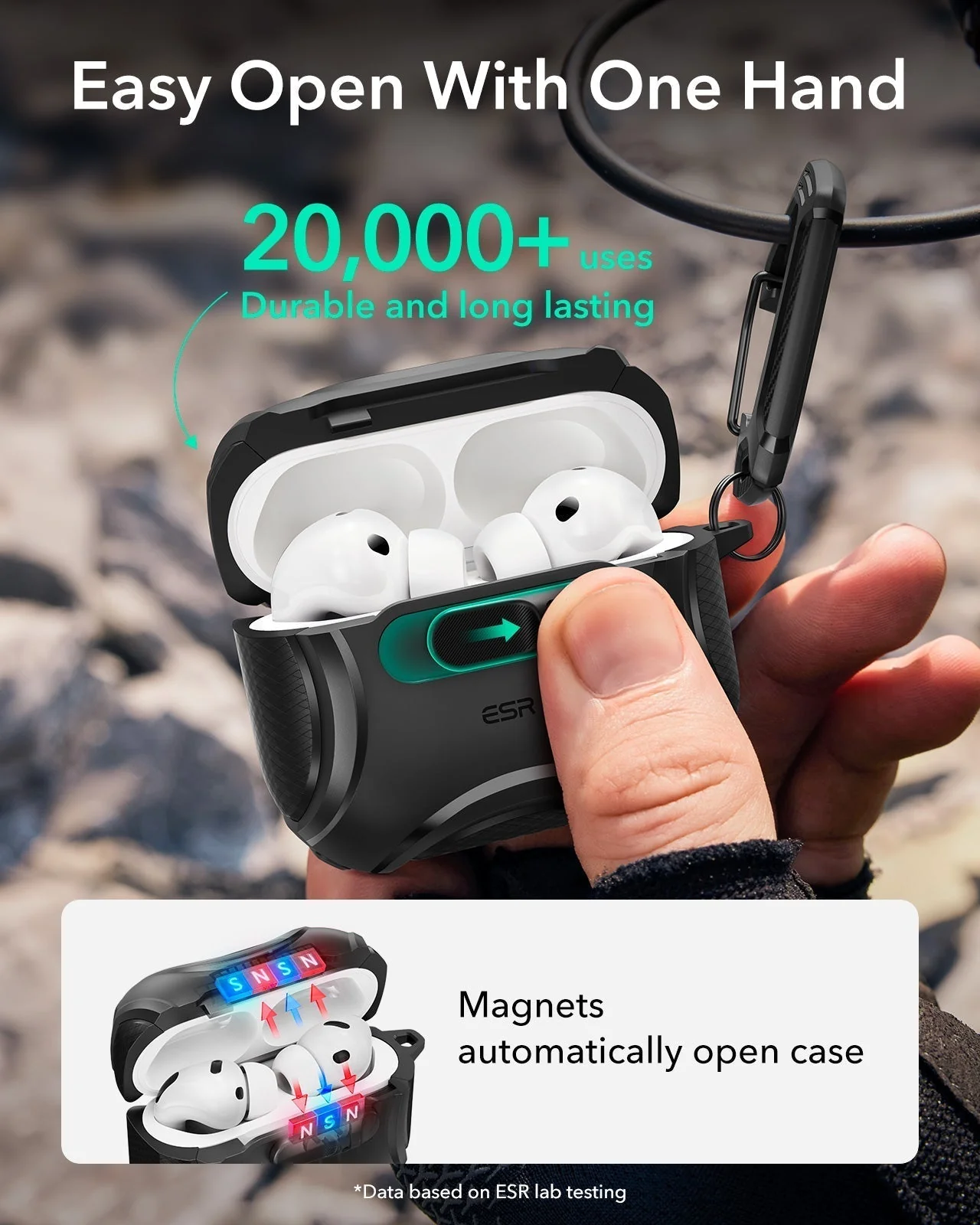 25W CryoBoost Foldable 3-in-1 Magnetic Charger and AirPods Pro 3 Cyber FlickLock Case Bundle– US Plug-Black - Image 12