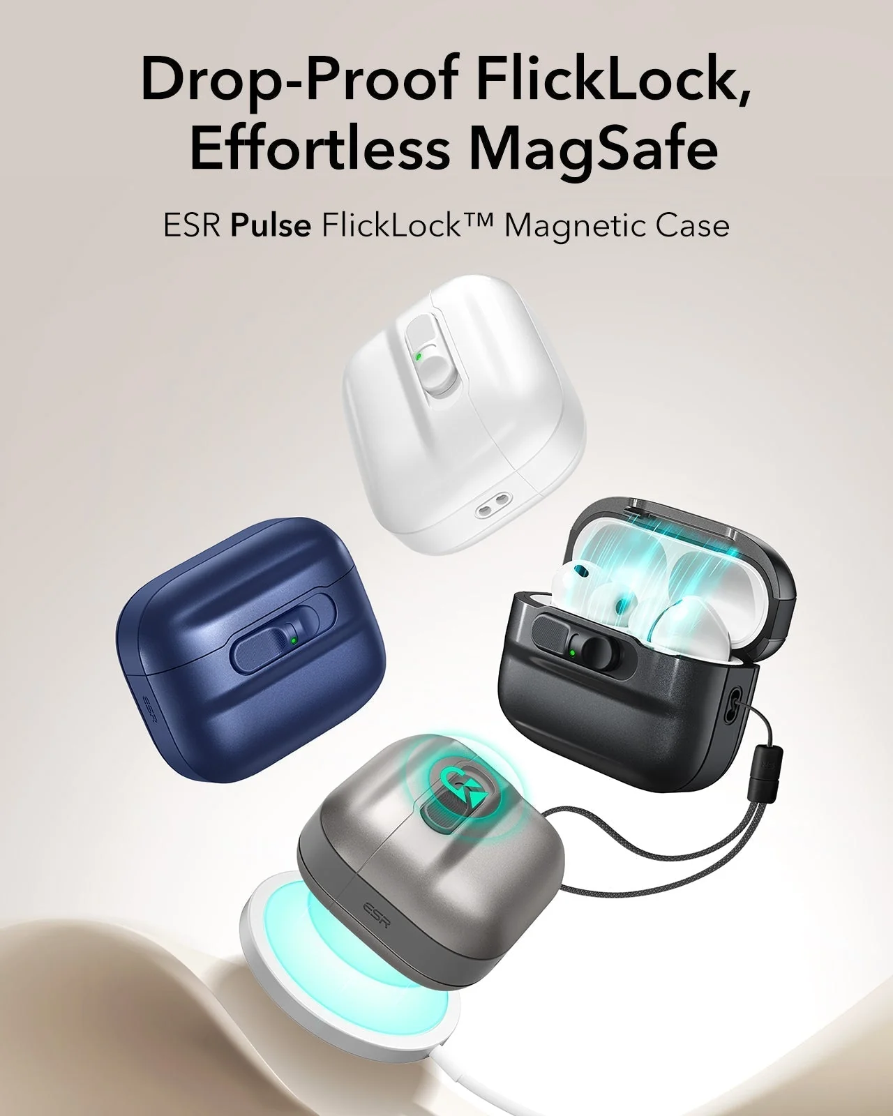 25W CryoBoost Foldable 3-in-1 Magnetic Charger and AirPods Pro 3 Pulse FlickLock Case Bundle – US Plug-Black - Image 11