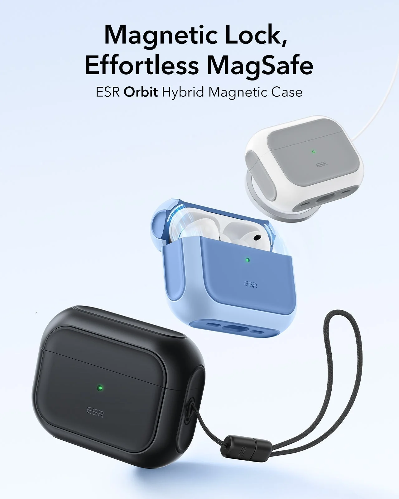 25W CryoBoost Foldable 3-in-1 Magnetic Charger and AirPods Pro 3 Orbit Hybrid Case Bundle – US Plug-Black - Image 11