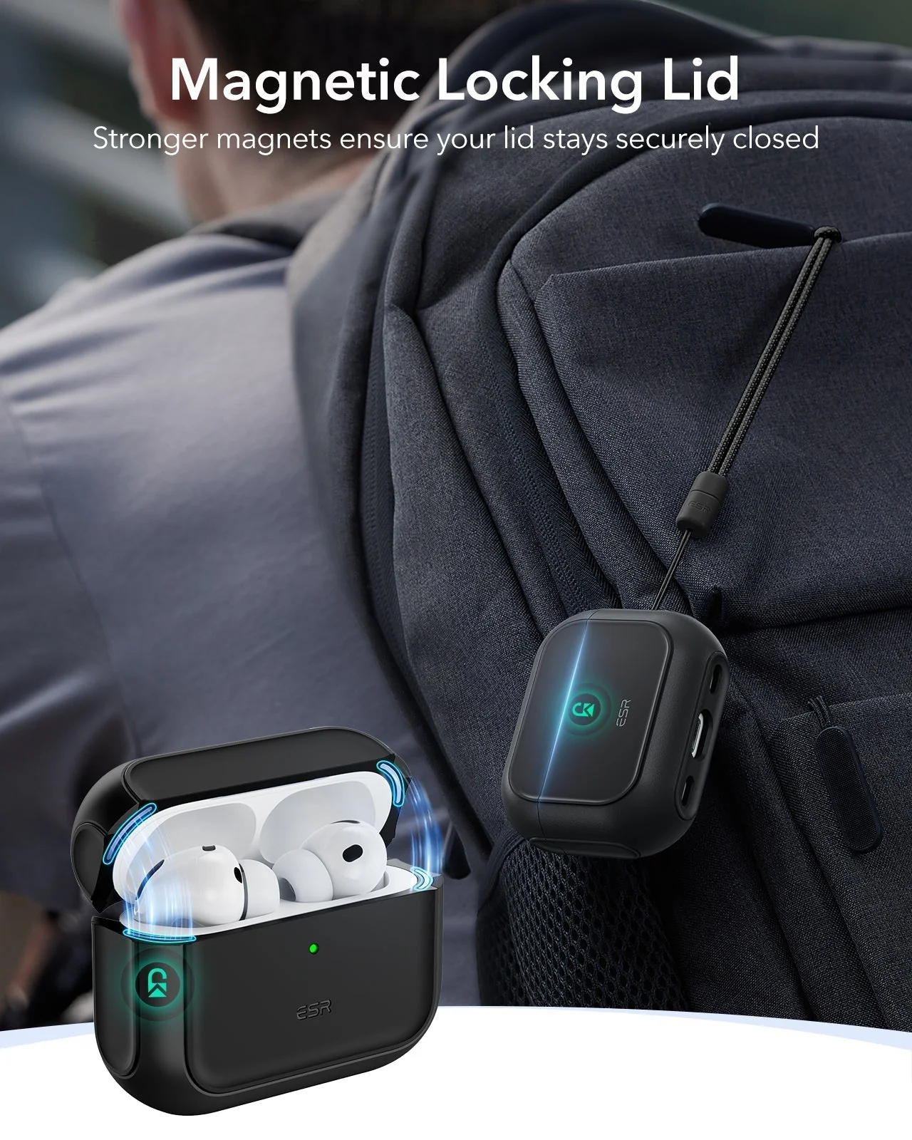 25W CryoBoost Foldable 3-in-1 Magnetic Charger and AirPods Pro 3 Orbit Hybrid Case Bundle – US Plug-Black - Image 14