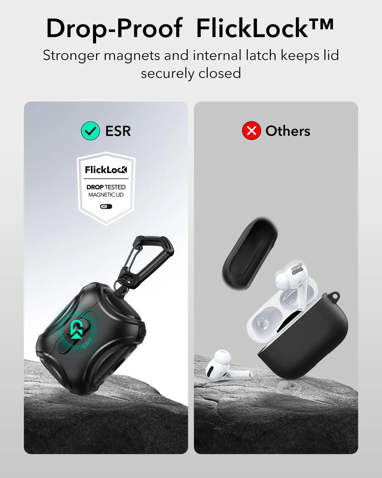 AirPods Pro 3 Cyber FlickLock Magnetic Case - Black - Image 4