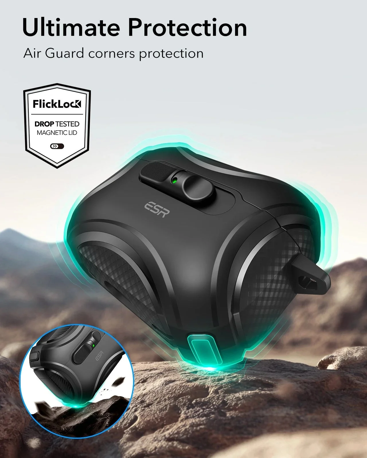 AirPods Pro 3 Cyber FlickLock Magnetic Case - Black - Image 7