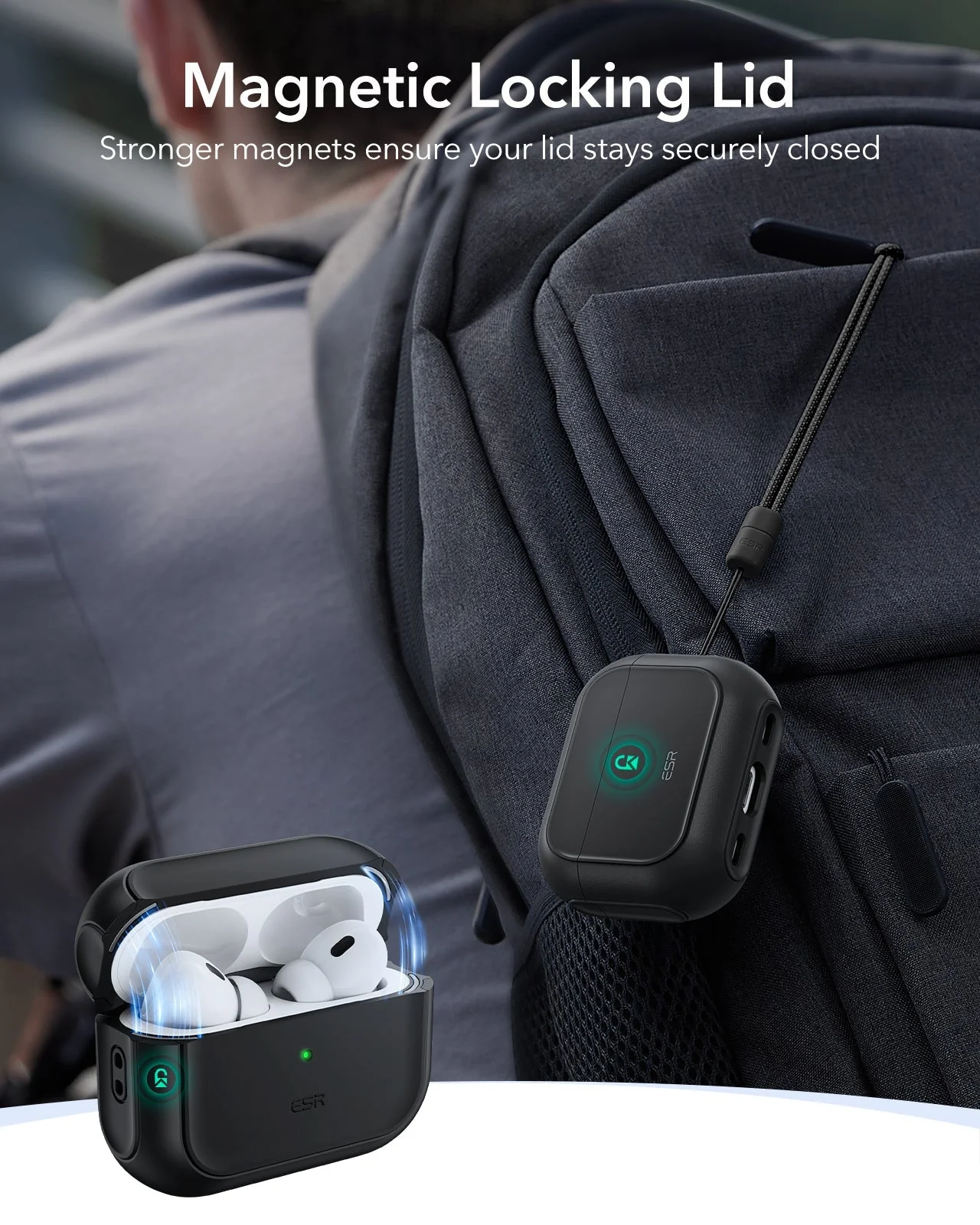 AirPods Pro 3 Orbit Hybrid Magnetic Case - Black - Image 3