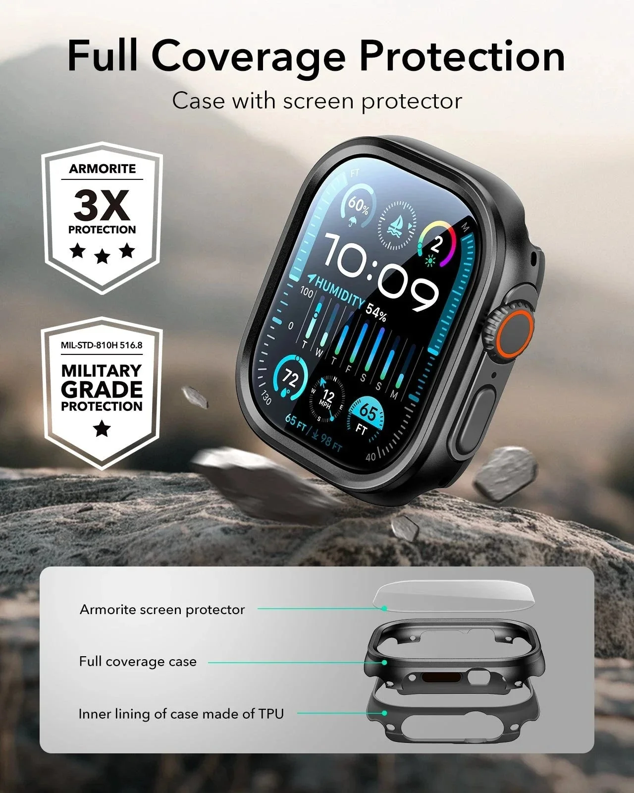 Apple Watch Ultra 3 Armorite Protection Set - Black - Image 4