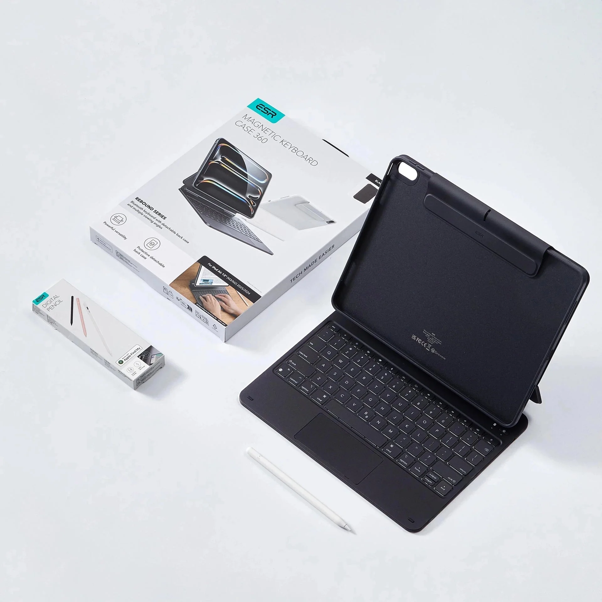 iPad Air 11" (M4) 2026 Bundle Rebound Magnetic Keyboard Case 360 & Digital Pencil-UK Layout-Black - Image 17
