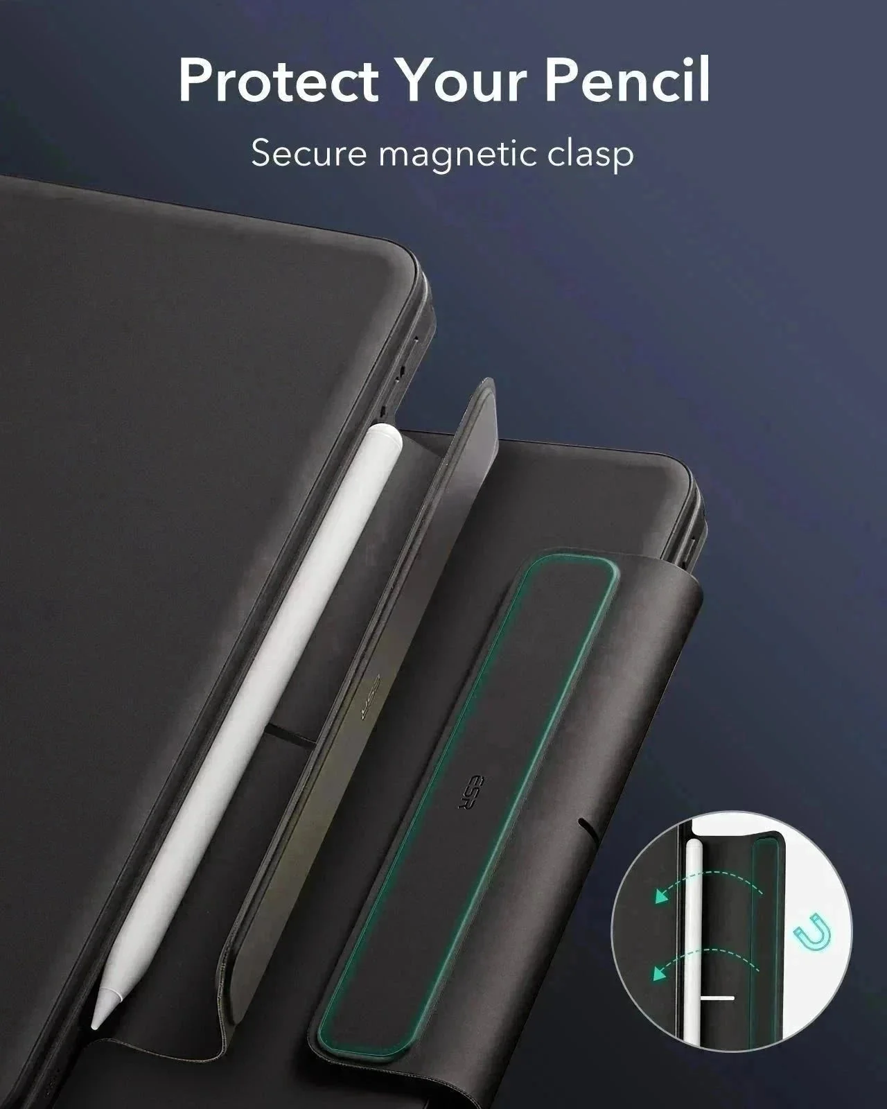 iPad Pro 11ʺ (2025) Bundle Rebound Magnetic Keyboard Case 360 Digital Pencil & Screen Protectors - UK Layout-Black - Image 11