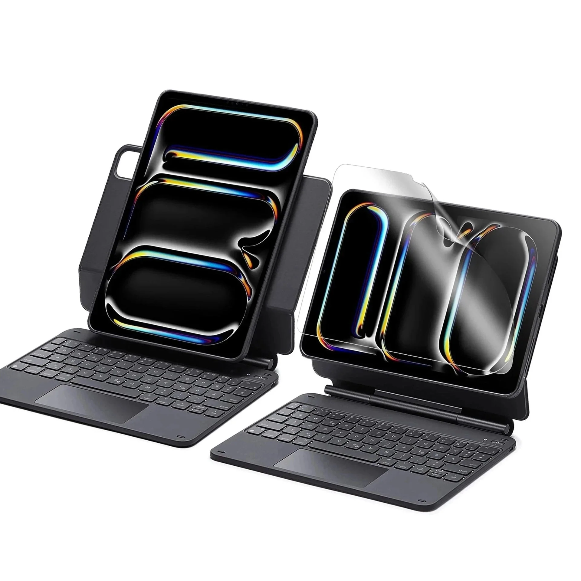iPad Pro 13ʺ (2025) Bundle Rebound Magnetic Keyboard Case 360 & Paper-Feel Screen Protectors - UK Layout-Black