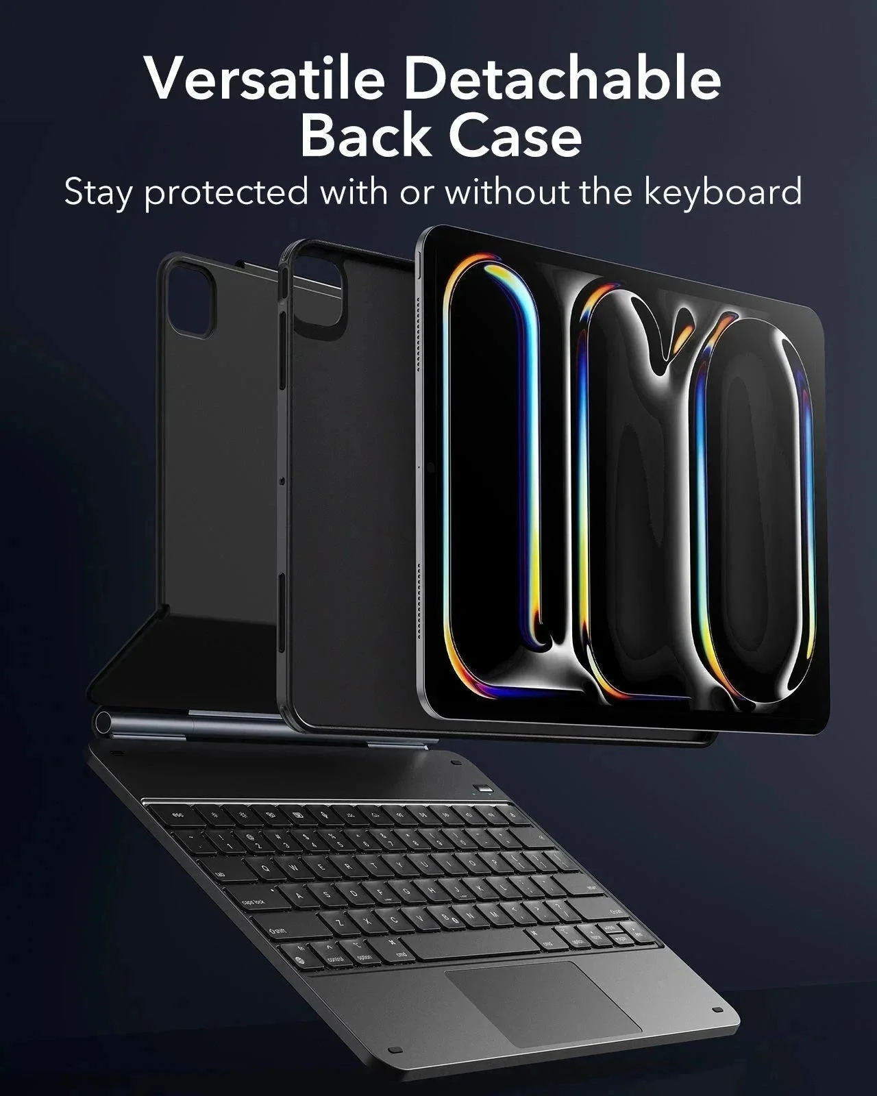 iPad Pro 13ʺ (2025) Bundle Rebound Magnetic Keyboard Case 360 & Paper-Feel Screen Protectors - UK Layout-Black - Image 10