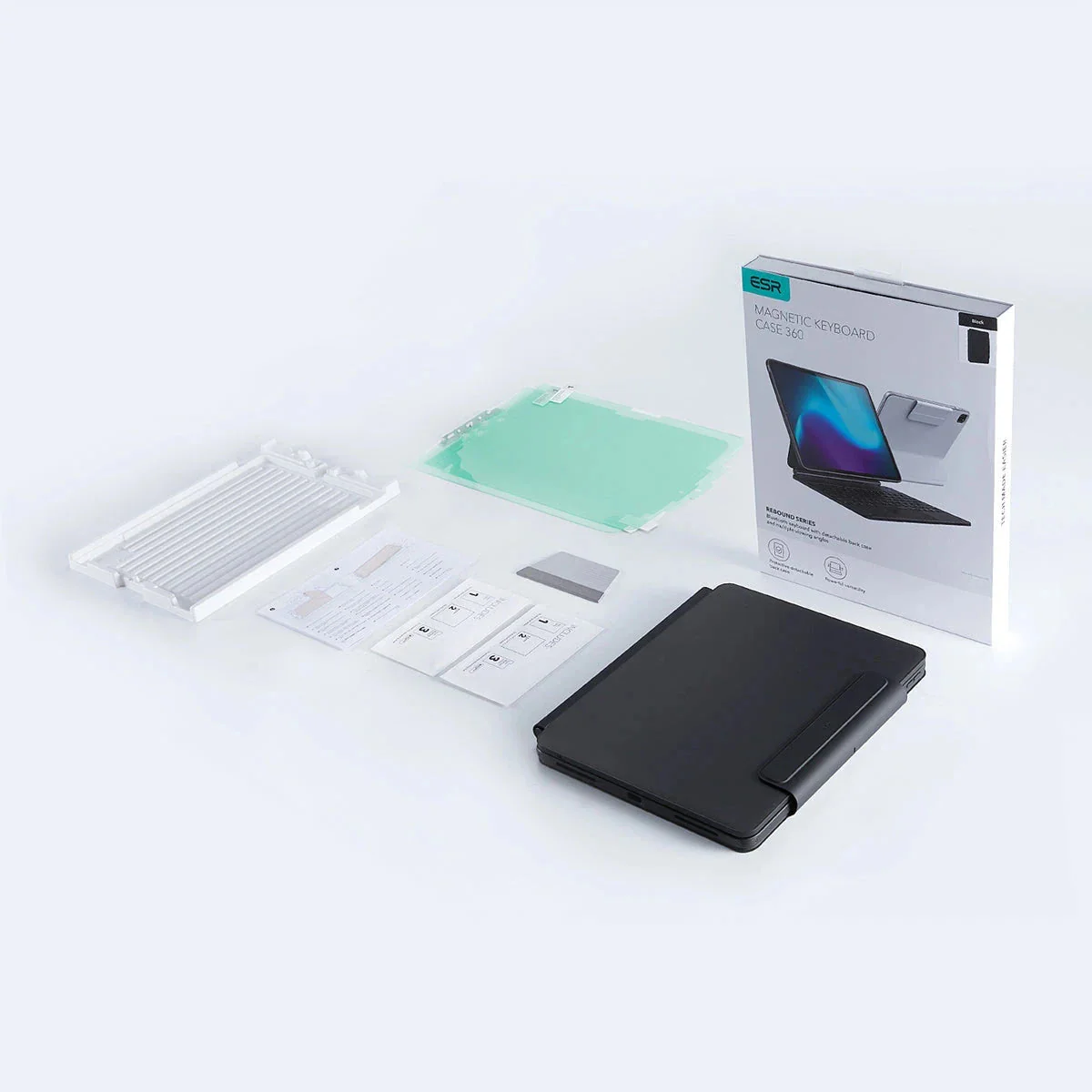 iPad Pro 13ʺ (2025) Bundle Rebound Magnetic Keyboard Case 360 & Paper-Feel Screen Protectors - UK Layout-Black - Image 2