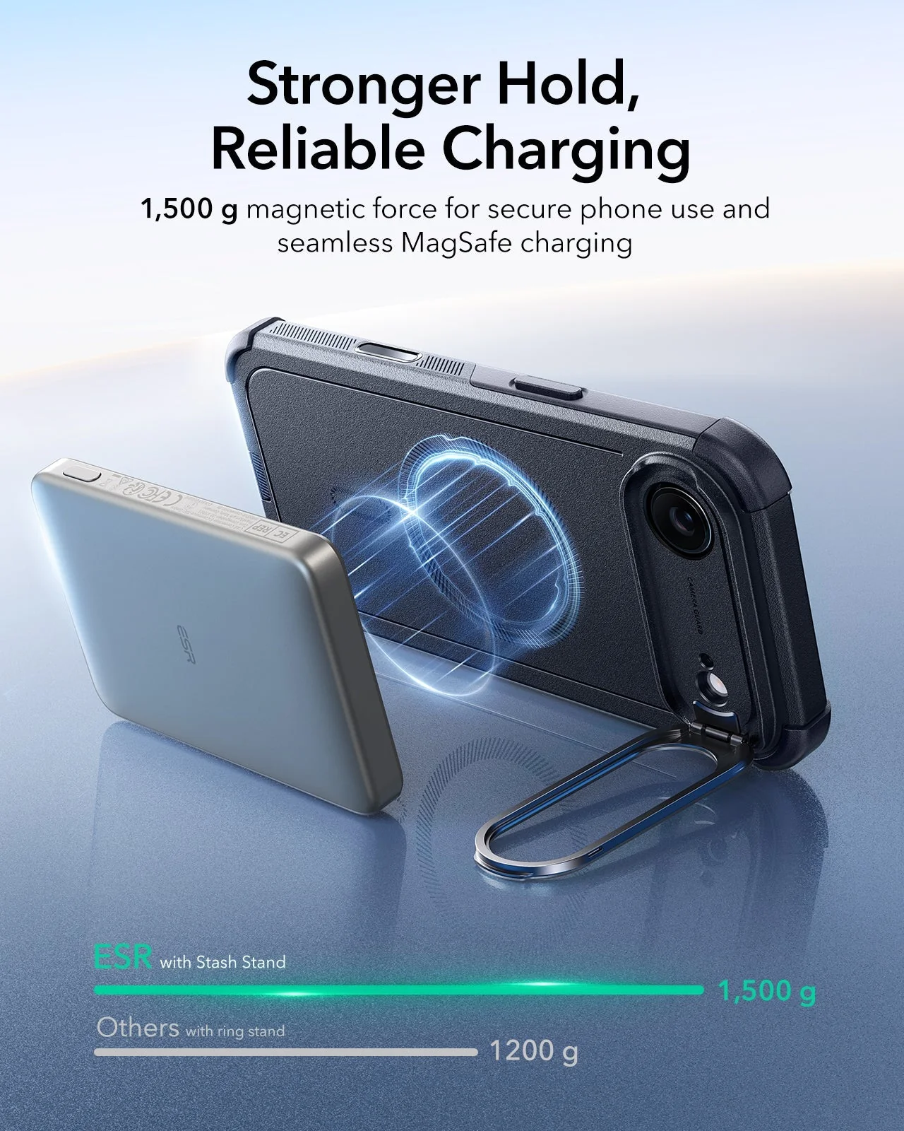 iPhone Air Cyber Tough Magnetic Case (Camera Control, Stash Stand) - Black - Image 6