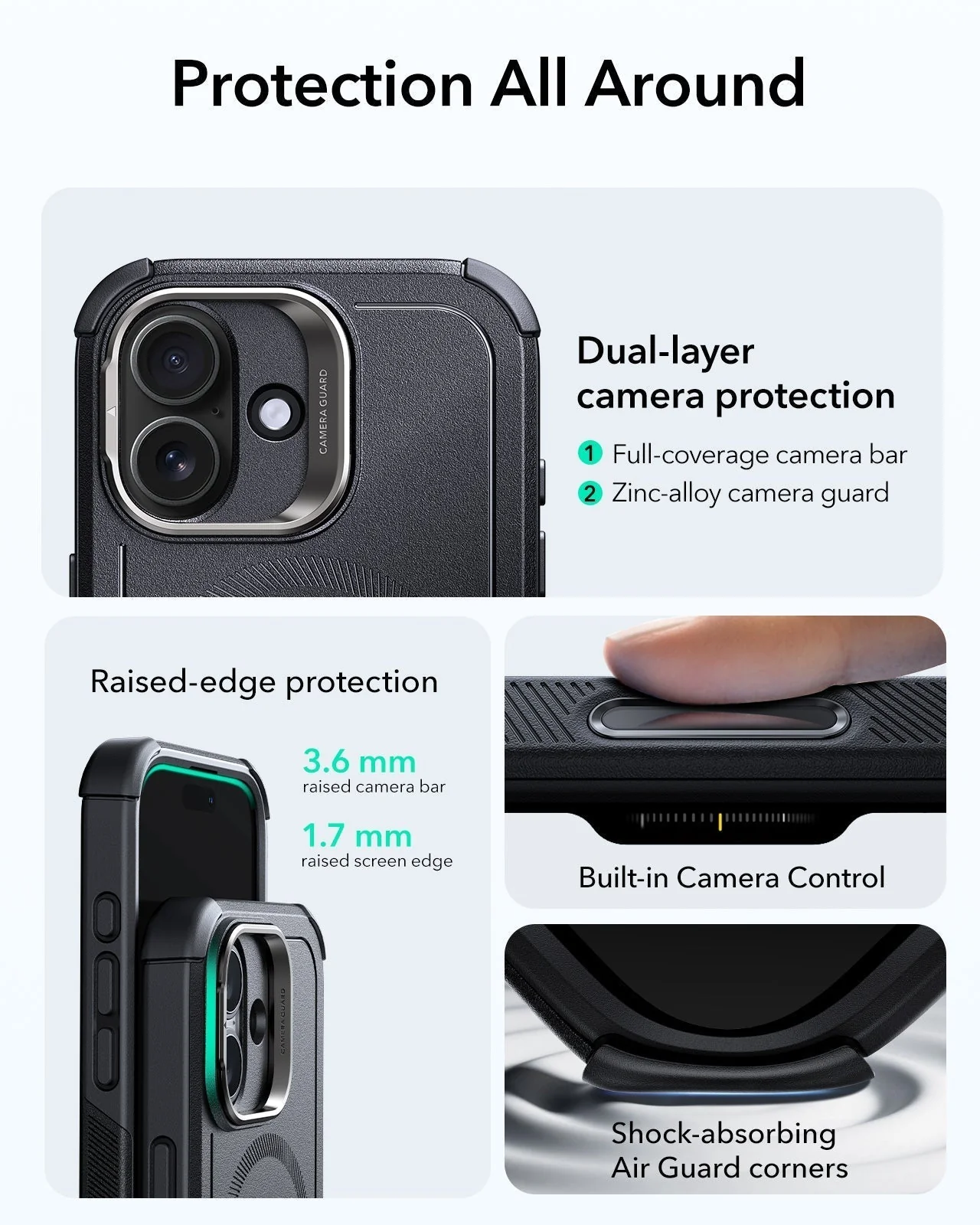 iPhone 17 Cyber Tough Magnetic Case (Camera Control, Stash Stand) - Black - Image 3