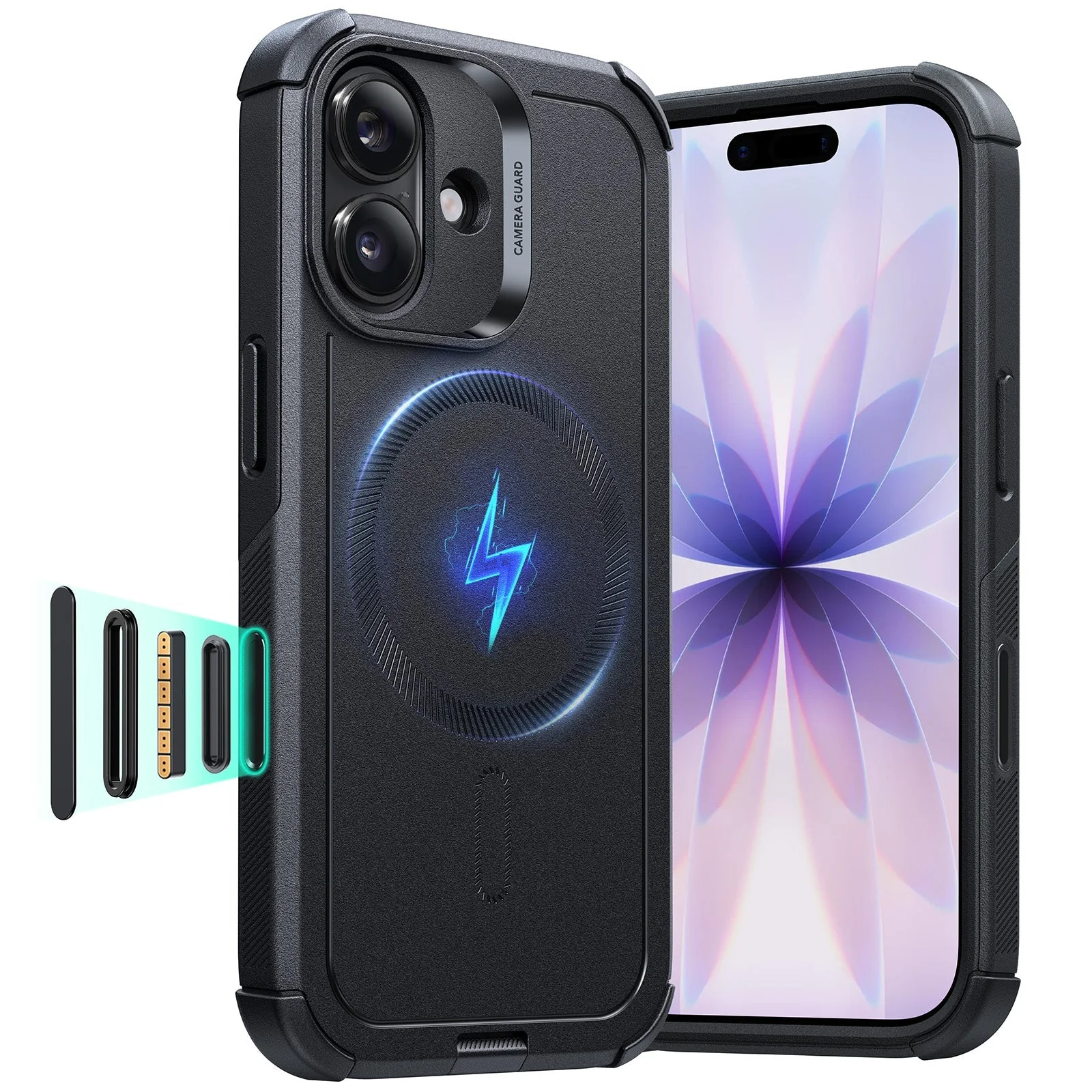 iPhone 17 Cyber Tough Magnetic Case (Camera Control) - Black