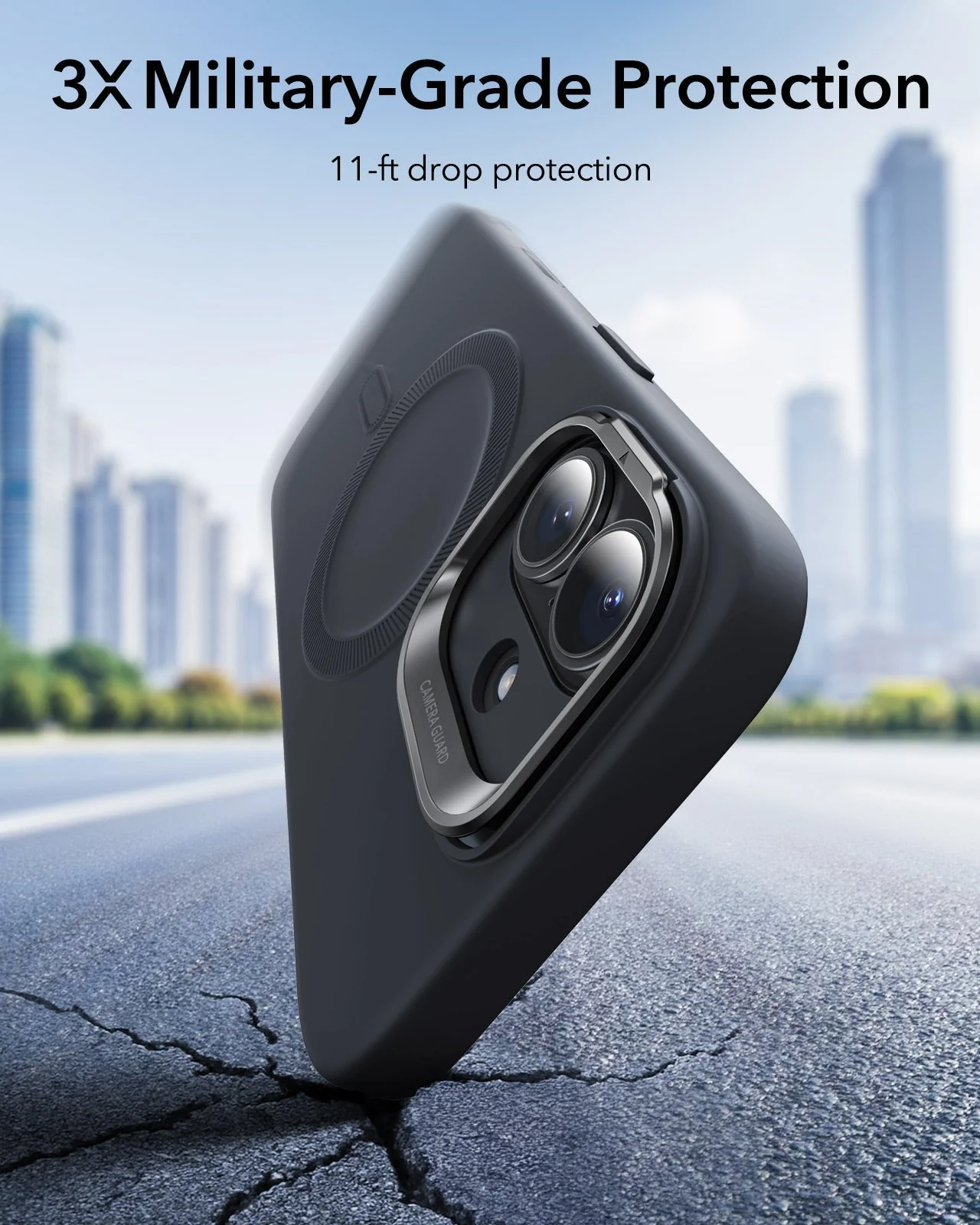 iPhone 17 Cloud Soft Magnetic Case (Camera Control, Stash Stand) - Black - Image 5