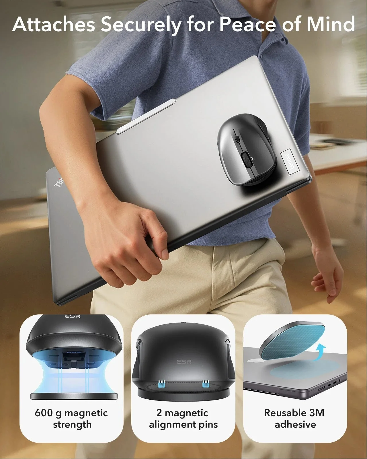 ESR MagMouse™ Wireless Mouse - Black - Image 5