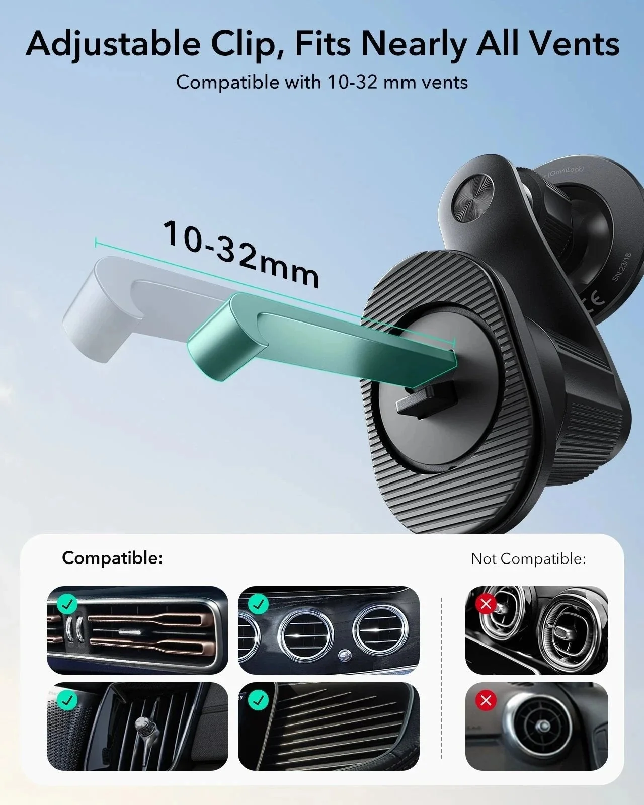 OmniLock Magnetic Car Mount (Air Vent) - Black - Image 10