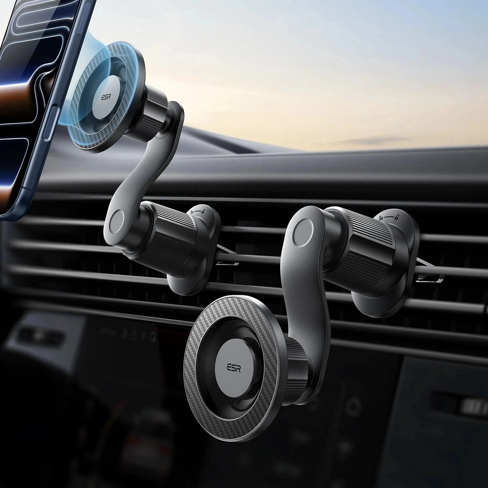 OmniLock Magnetic Car Mount (Air Vent) - Black - Image 3