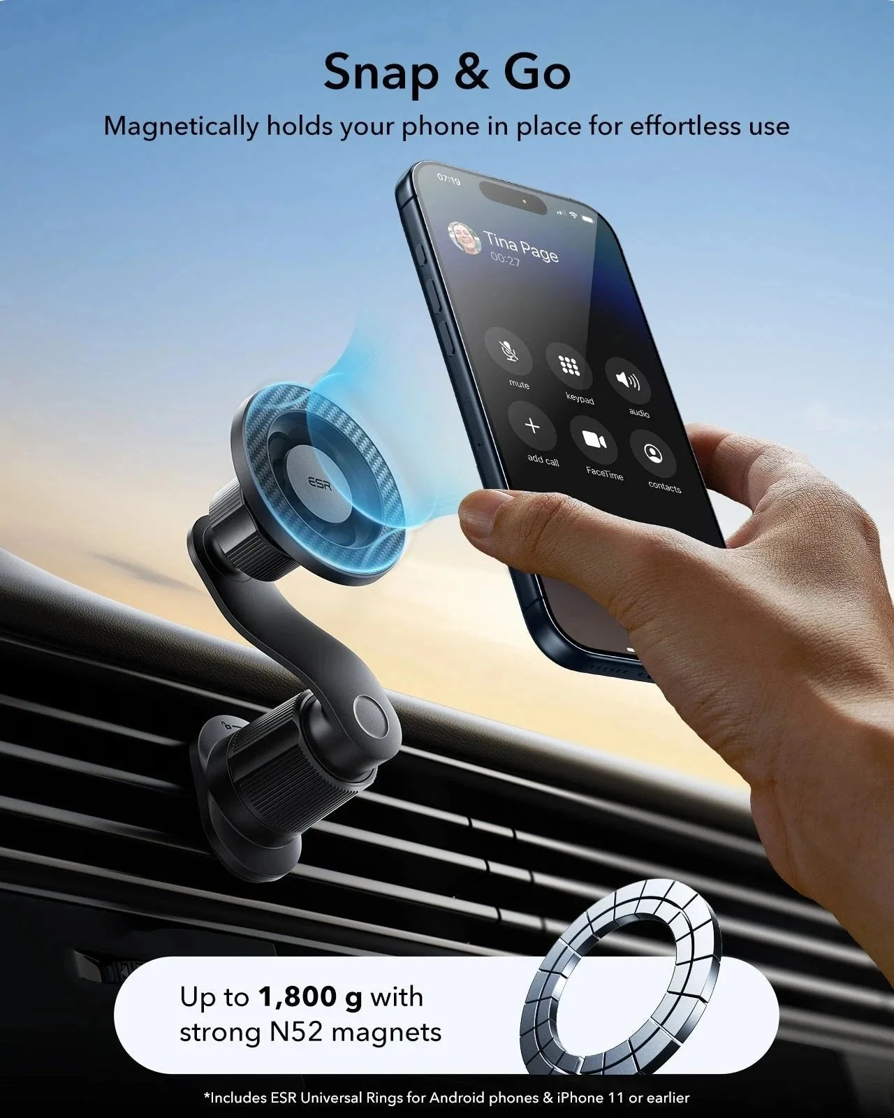 OmniLock Magnetic Car Mount (Air Vent) - Black - Image 6
