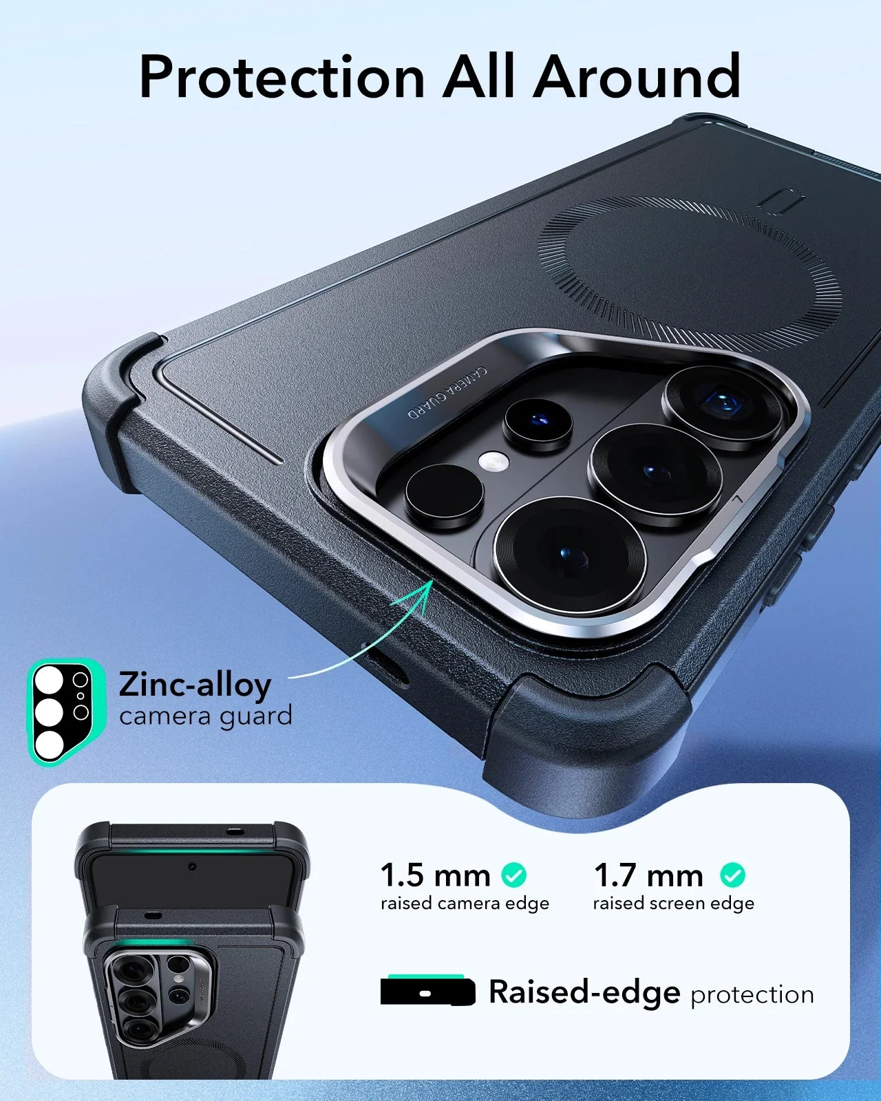 Galaxy S26 Ultra Bundle Cyber Tough Magnetic Case (Stash Stand) and Armorite® Pro Privacy Screen Protector - Black - Image 3
