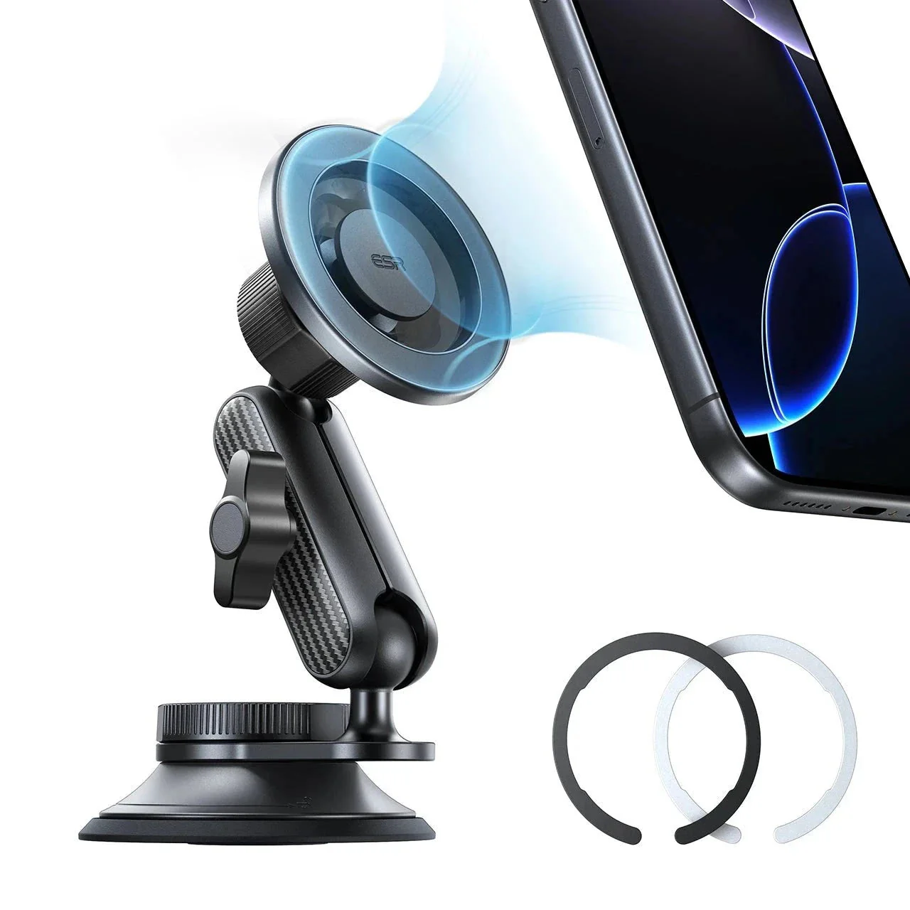 OmniLock Magnetic Car Mount (Suction Cup) - Black - Image 10