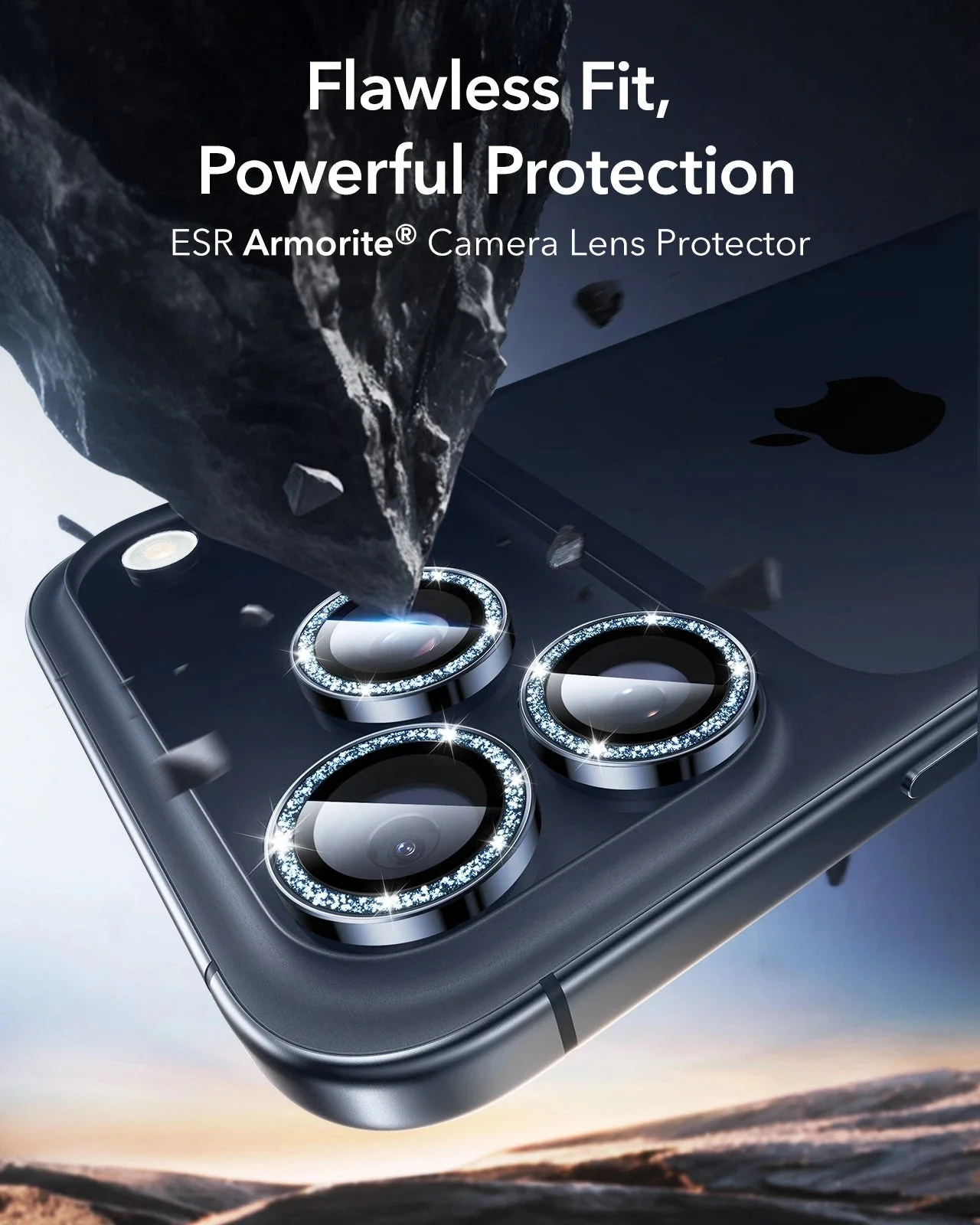 iPhone 17 Pro Max/17 Pro Armorite®️ Camera Lens Protector - Blue Shimmer - Image 2
