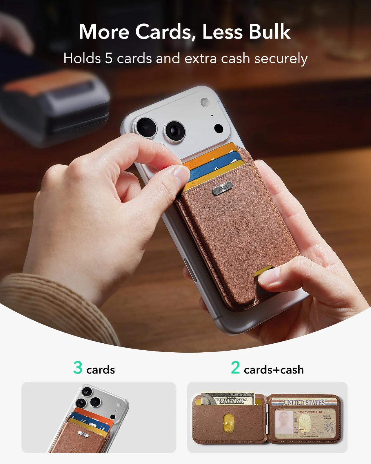Geo Magnetic Wallet Stand -  Brown - Image 6