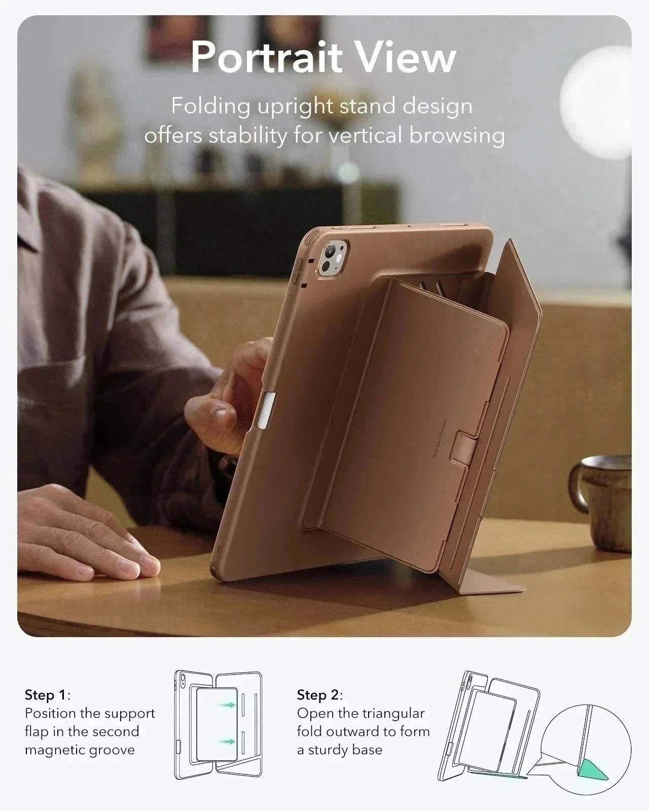 iPad Pro 11″ (2024) Flip Magnetic Case with Pencil Bundle - Brown - Image 3