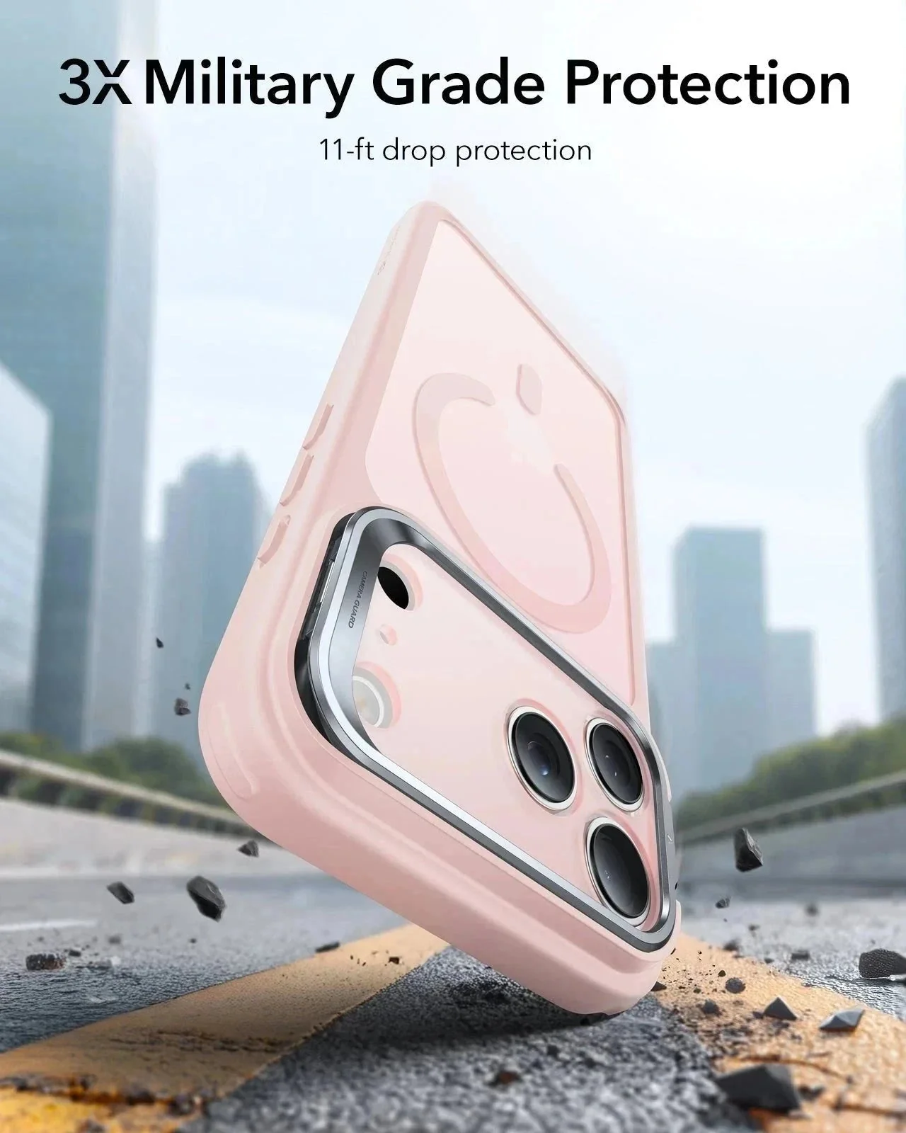 iPhone 17 Pro Classic Hybrid Magnetic Case (Camera Control, Stash Stand) - Frosted Bubblegum Pink - Image 3