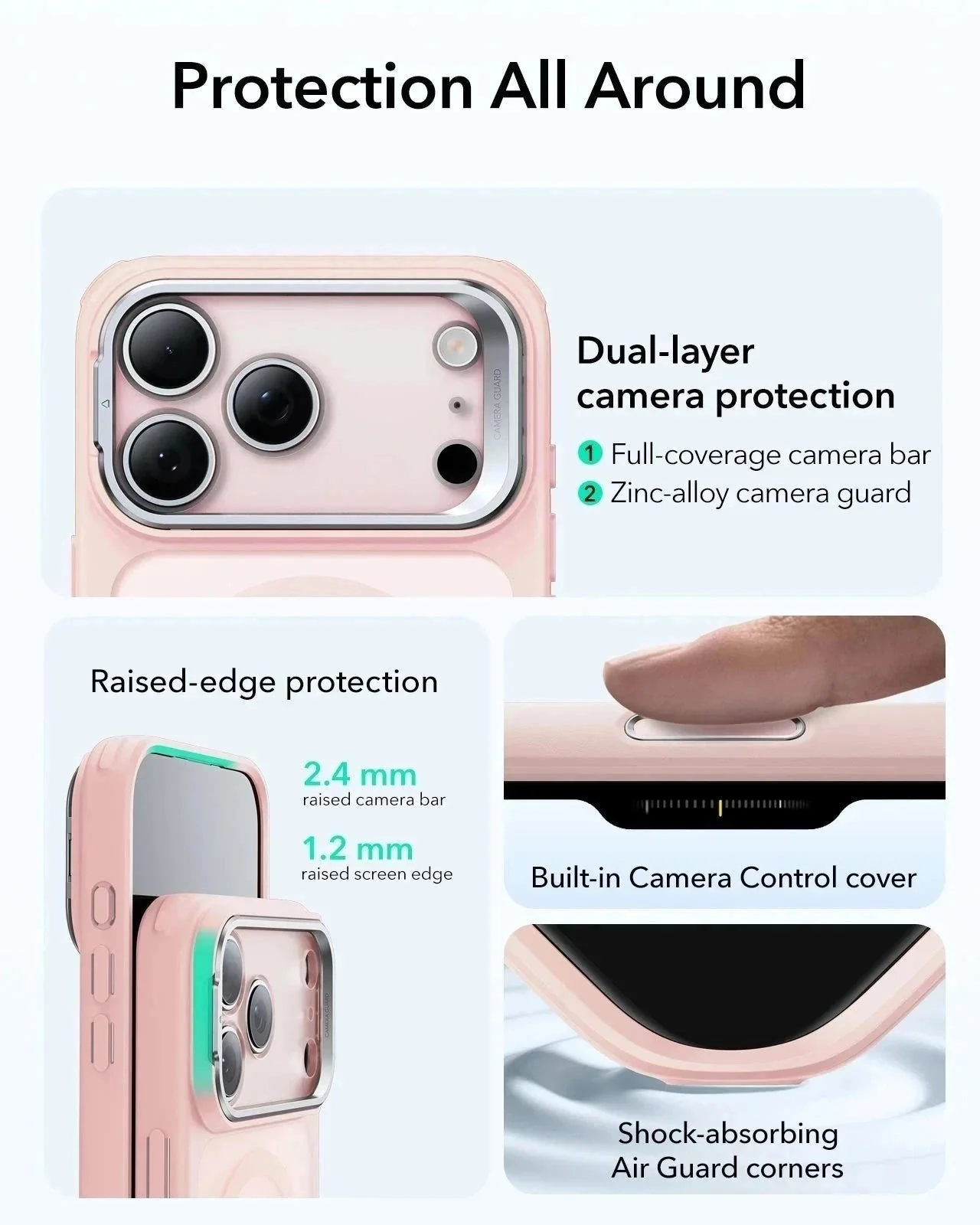 iPhone 17 Pro Classic Hybrid Magnetic Case (Camera Control, Stash Stand) - Frosted Bubblegum Pink - Image 4