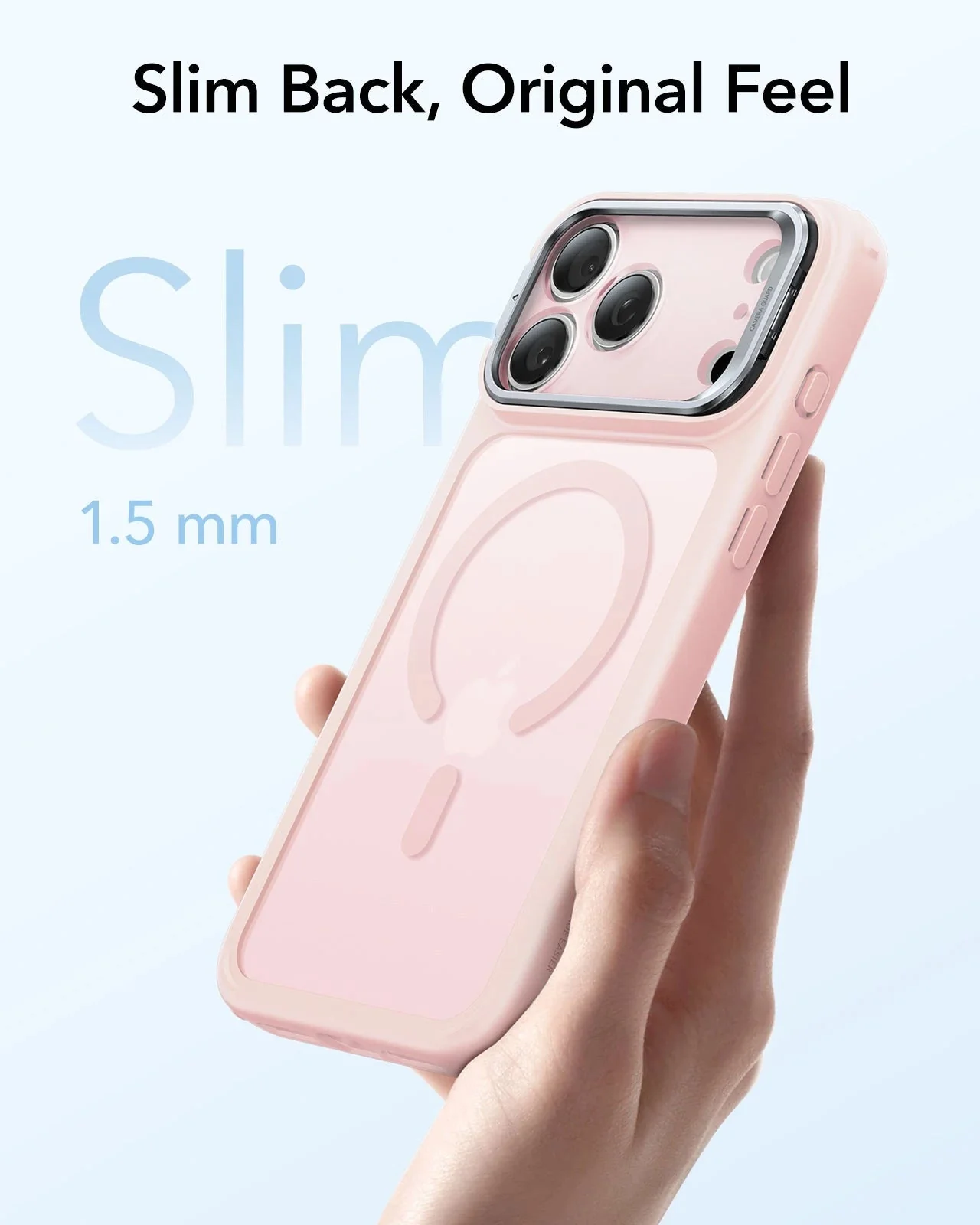 iPhone 17 Pro Classic Hybrid Magnetic Case (Camera Control, Stash Stand) - Frosted Bubblegum Pink - Image 7