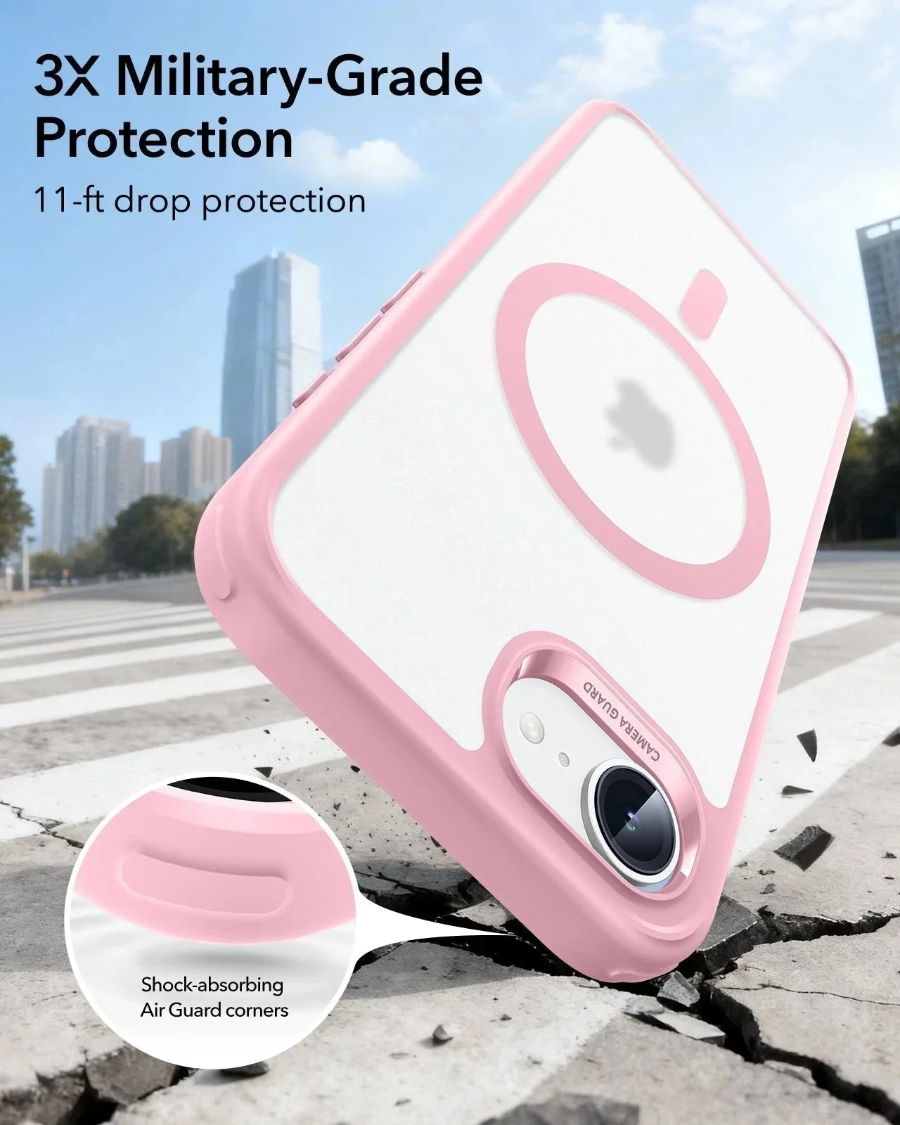 iPhone 17e Bundle Classic Hybrid Magnetic Case & Armorite® Screen Protector - Frosted Bubblegum Pink - Image 4