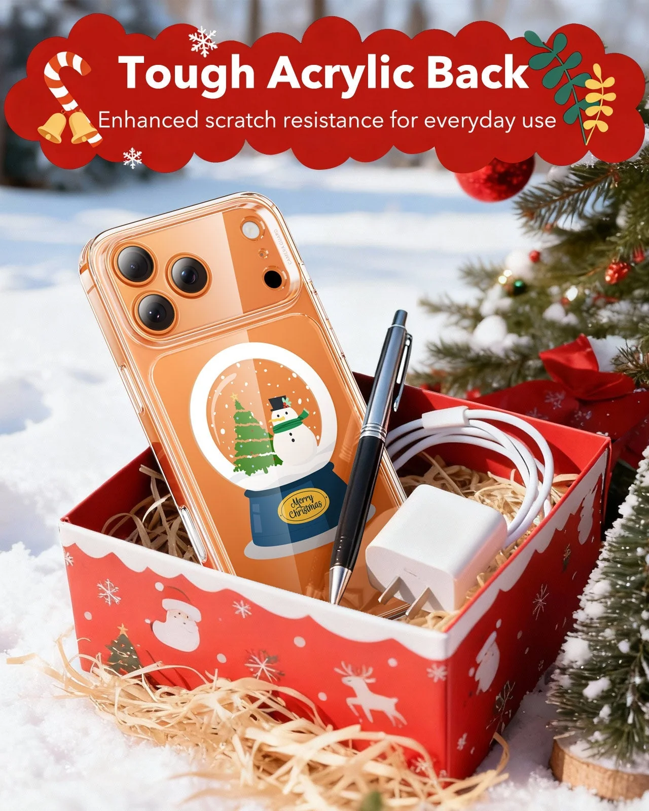 iPhone 17 Pro Classic Hybrid Magnetic Case (Camera Control) - Christmas Globe - Image 7