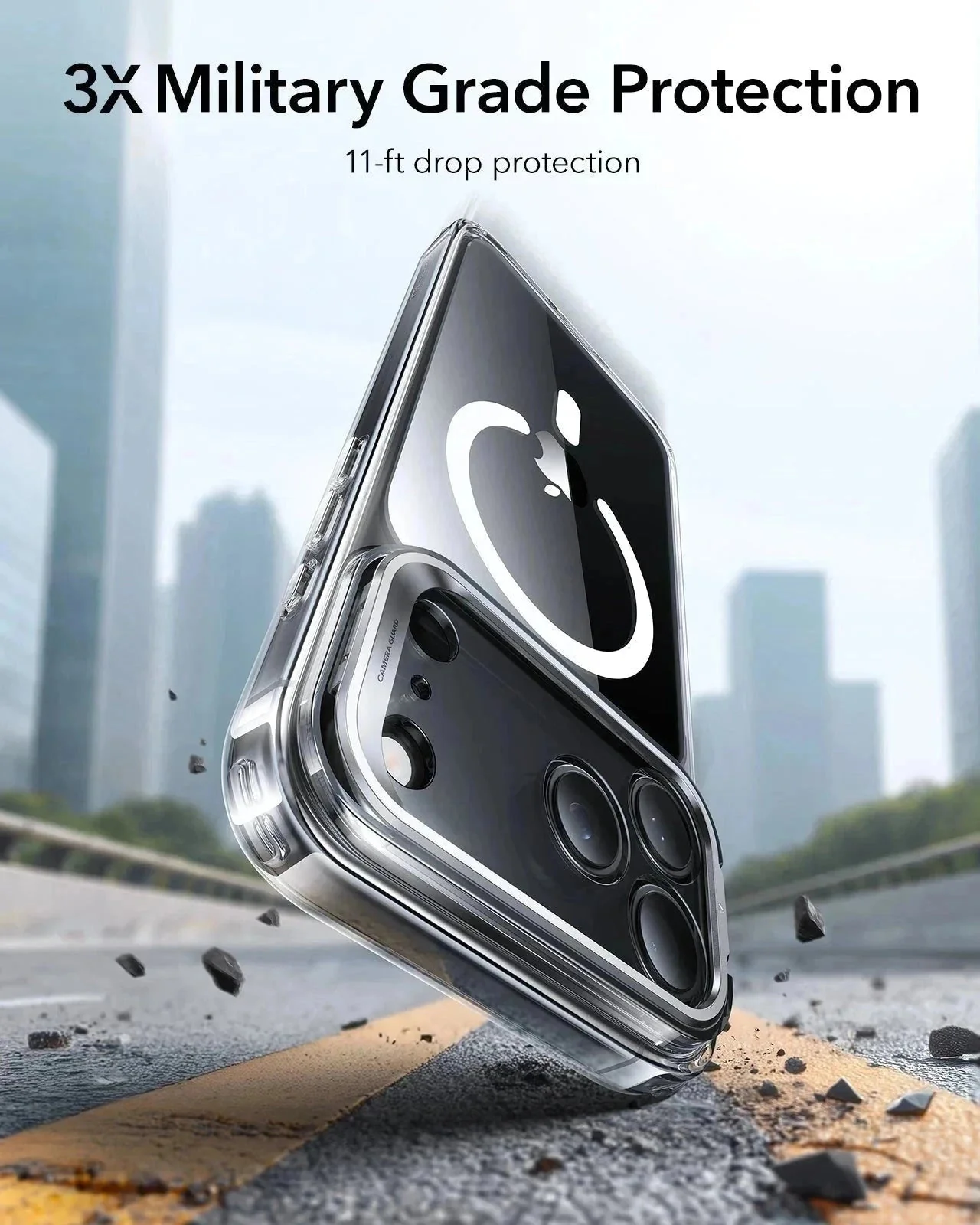 iPhone 17 Pro Max Bundle Classic Hybrid Magnetic Case (Camera Control, Stash Stand) and Armorite Screen Protector - Clear - Image 4